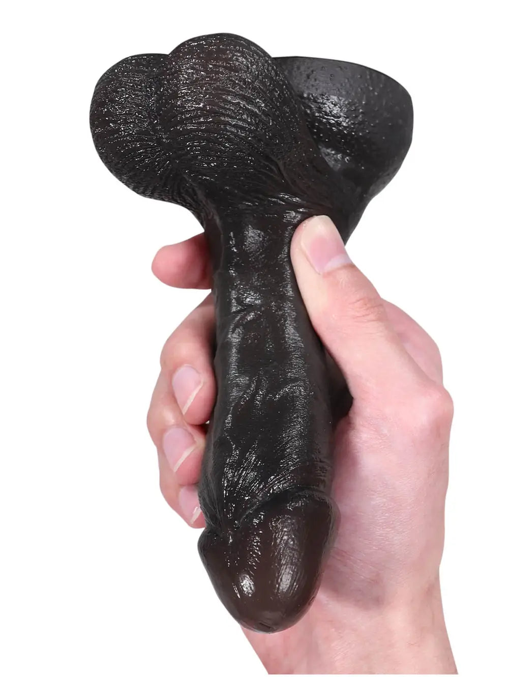 Smith | 6" x 1.3" - Softest Black Like Small Penis Dildo With Swinging Saggy Balls