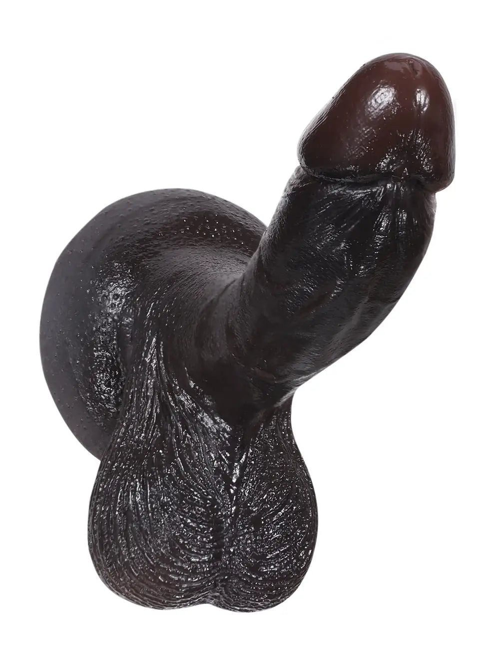 Smith | 6" x 1.3" - Softest Black Like Small Penis Dildo With Swinging Saggy Balls