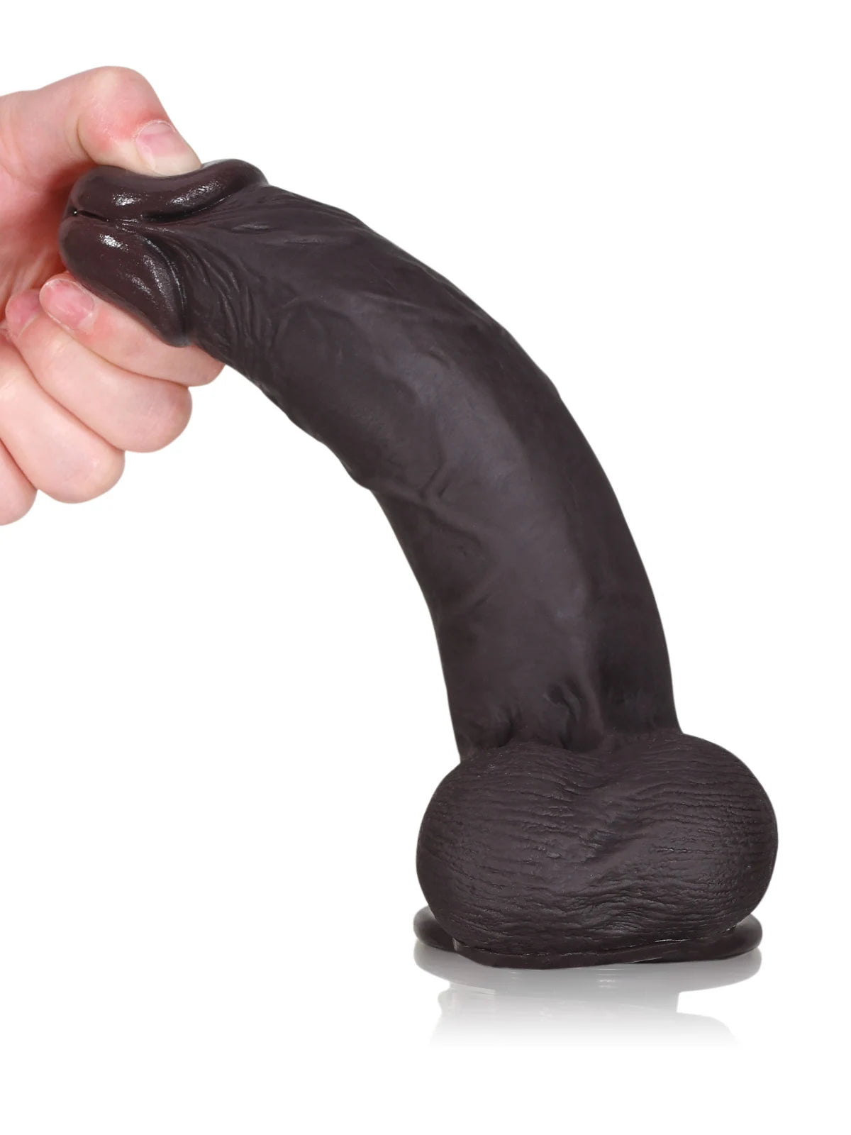 Billy | 8.4" x 1.8" Black Sliding Skin Dildo With Moving Balls