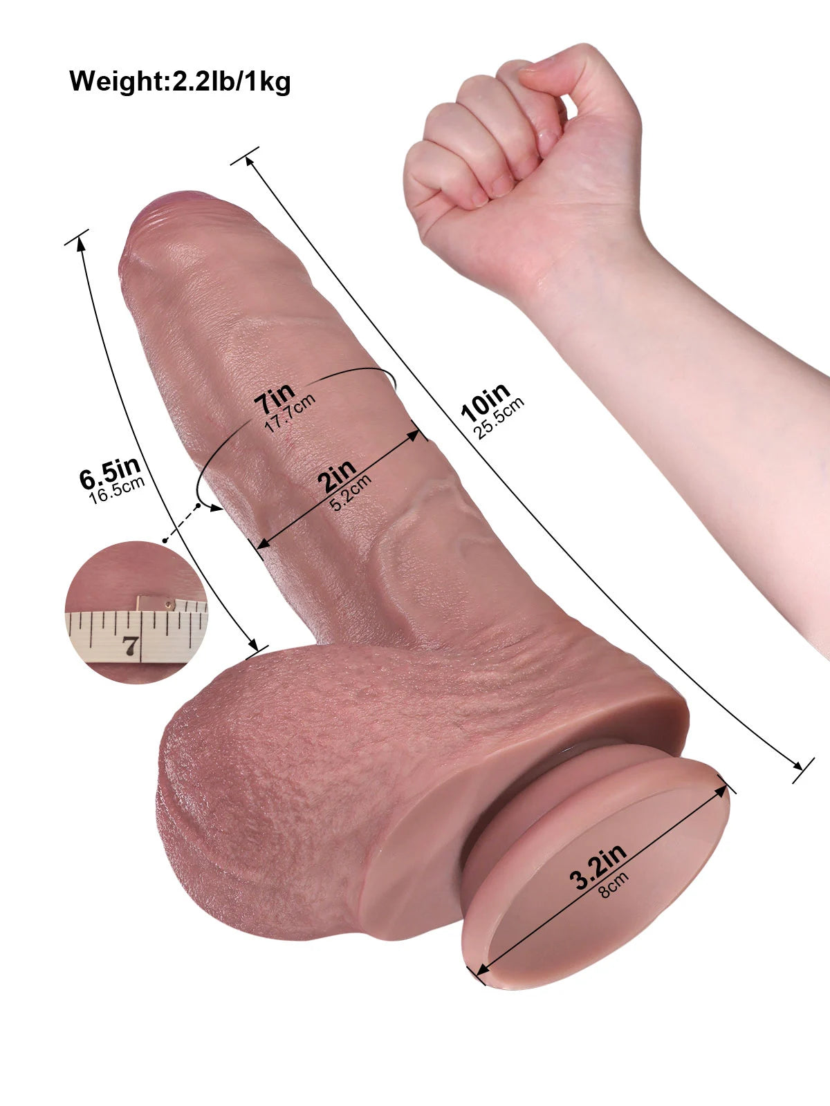 Simon | 10" x 2" Veiny Uncut Realistic Dildo with Sliding Skin and Big Balls