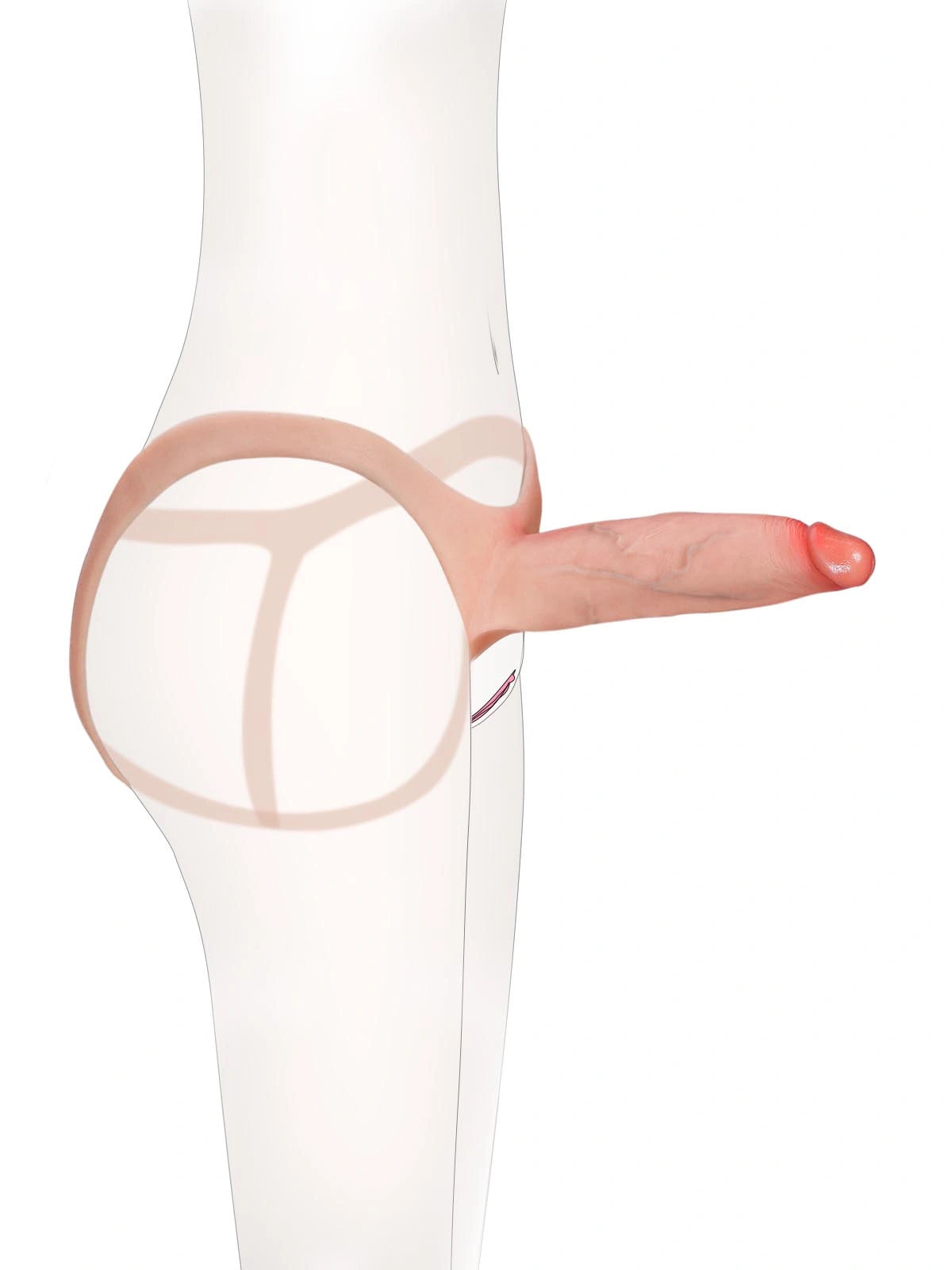 Emberfall | 7.5" x 2" Hollow Ultra Slim Open Ball Realistic Wearable Strap-On Dildo
