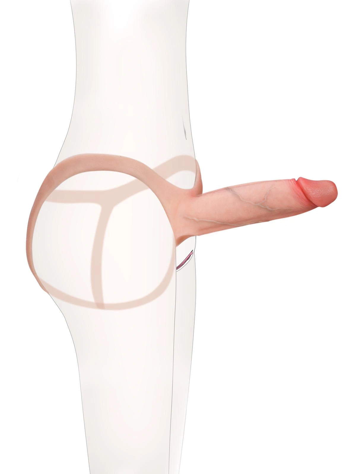 Seraphine | 8.3" x 2.2" Realistic Hollow Platinum Silicone Strap-On Dildo