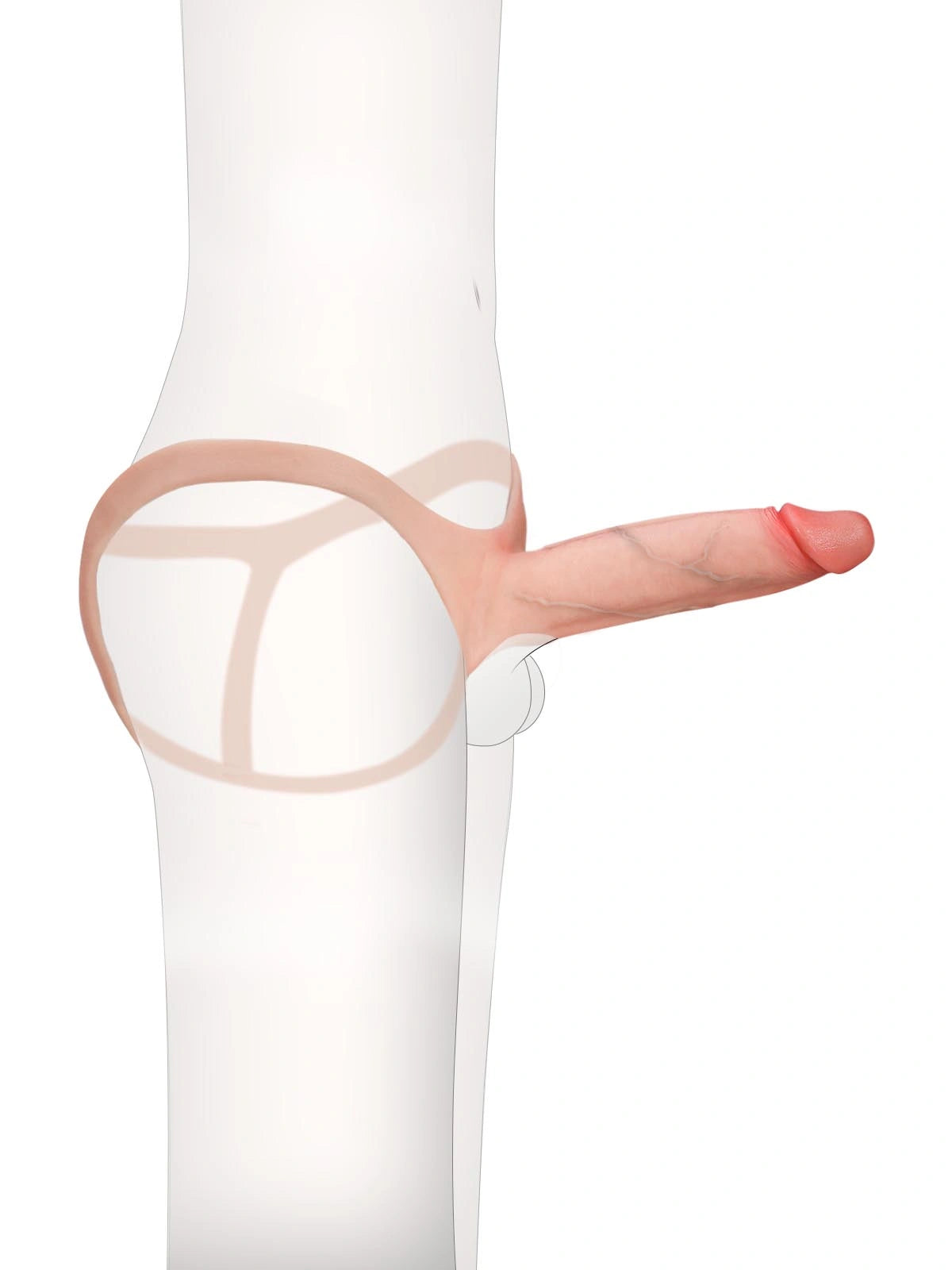 Seraphine | 8.3" x 2.2" Realistic Hollow Platinum Silicone Strap-On Dildo
