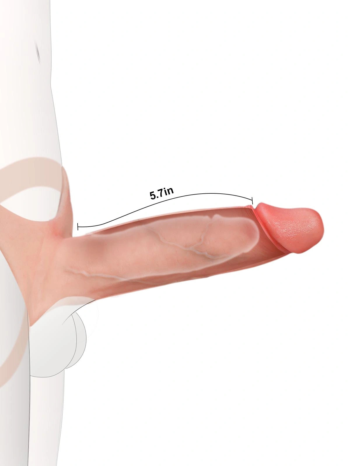 Seraphine | 8.3" x 2.2" Realistic Hollow Platinum Silicone Strap-On Dildo