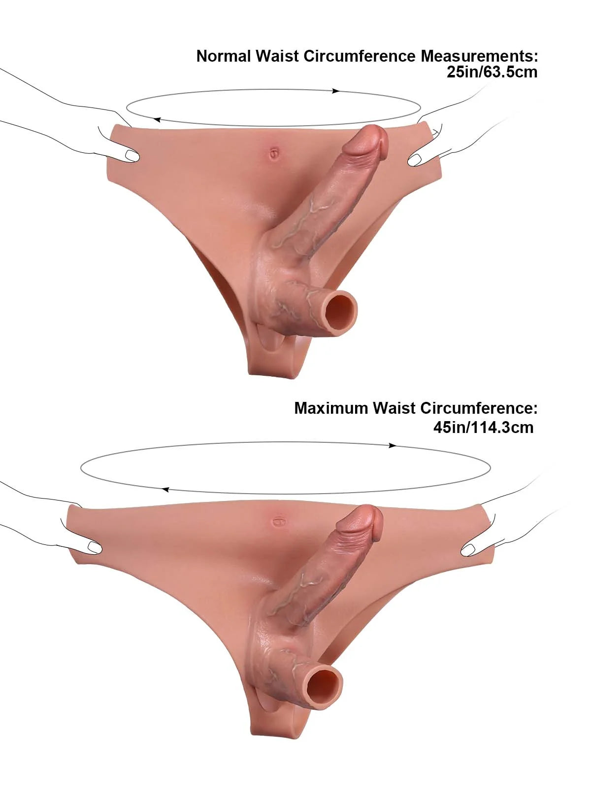 Jax | Wearable Silicone Brief for Double Penetration | Built-In Dildo + Hollow Sleeve for Couples