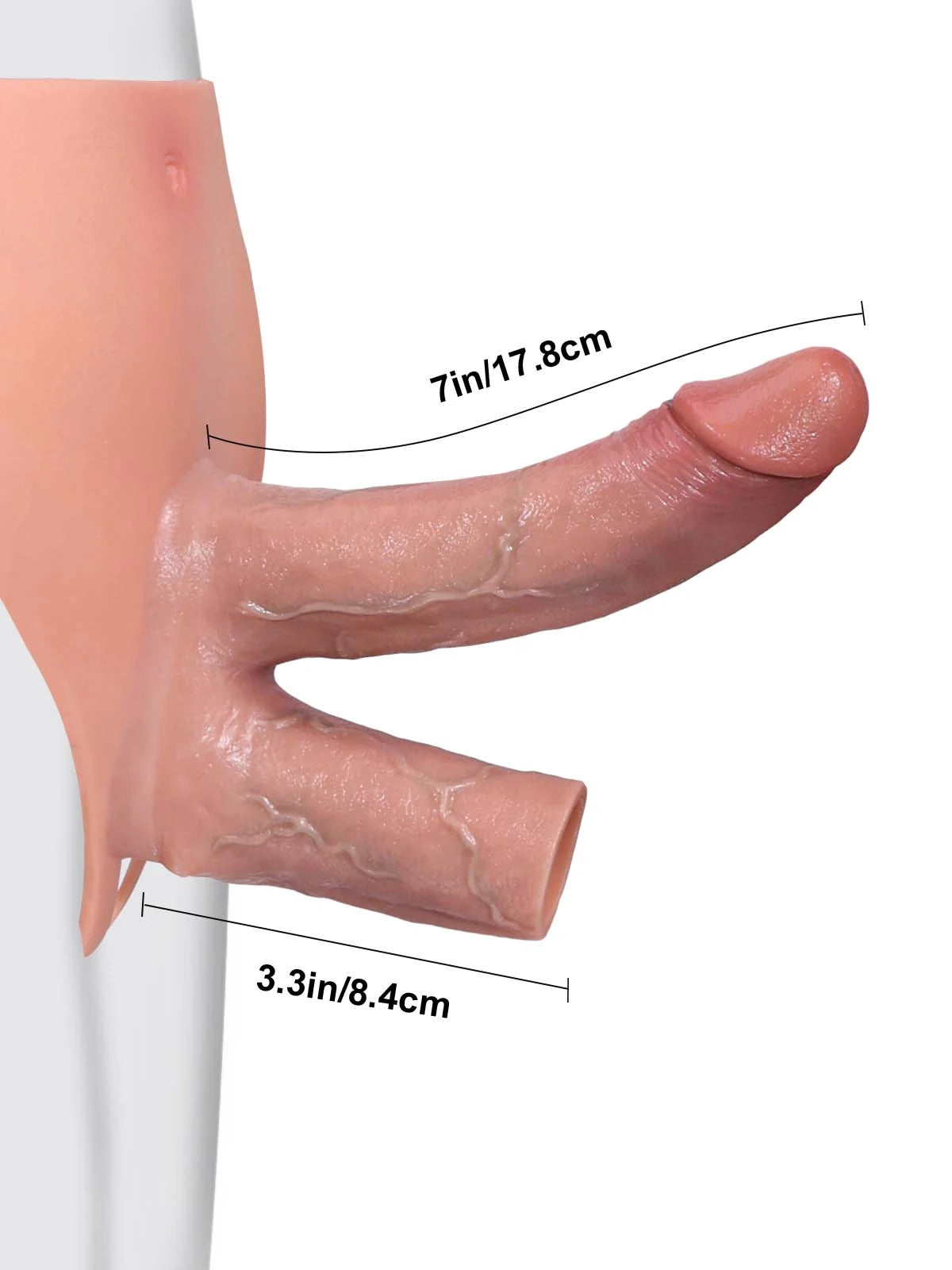 Jax | Wearable Silicone Brief for Double Penetration | Built-In Dildo + Hollow Sleeve for Couples