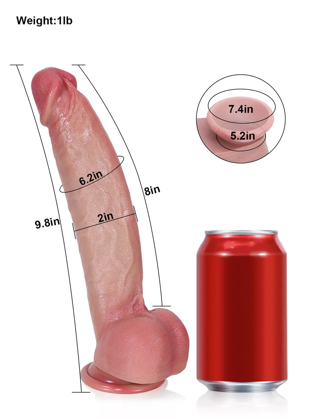 9.8" x 2" - Flesh Sexy Glans Most Realistic Dildo With Metal Keel Bendable