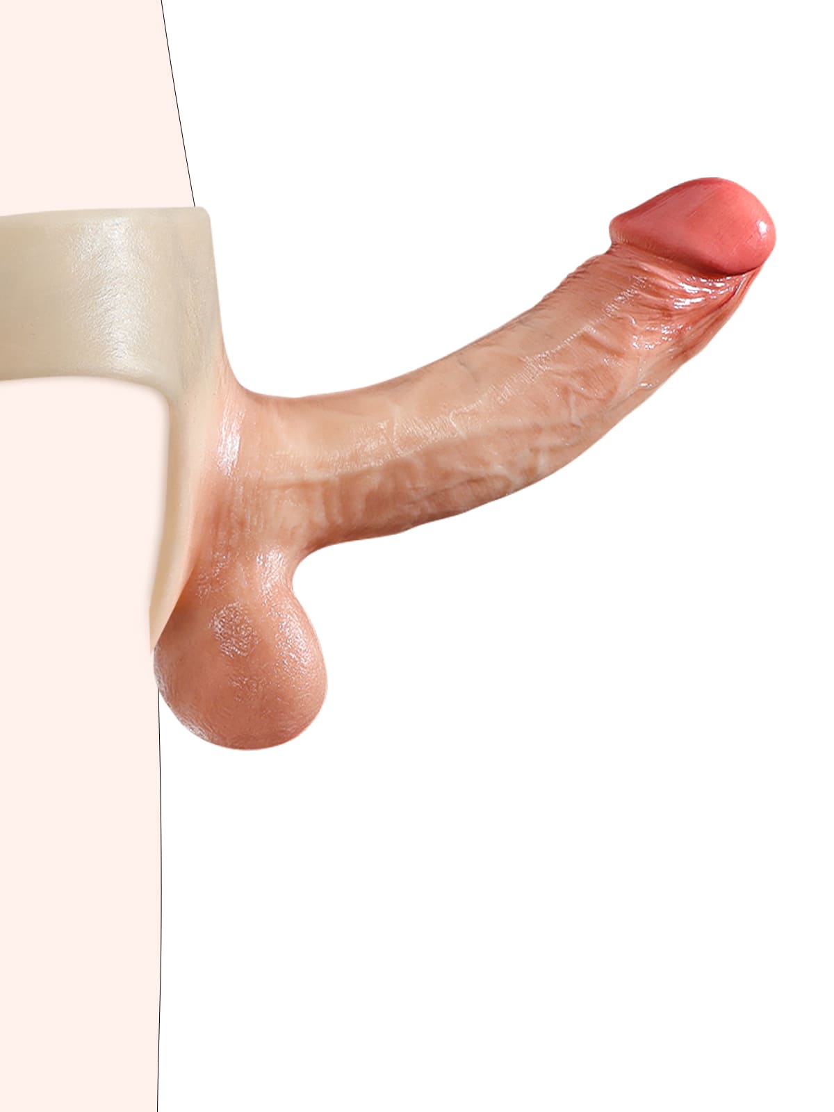 Silicone Strap On With 7" * 2" Solid Dildo & Moving Balls Realistic Lesbian Sex Toys