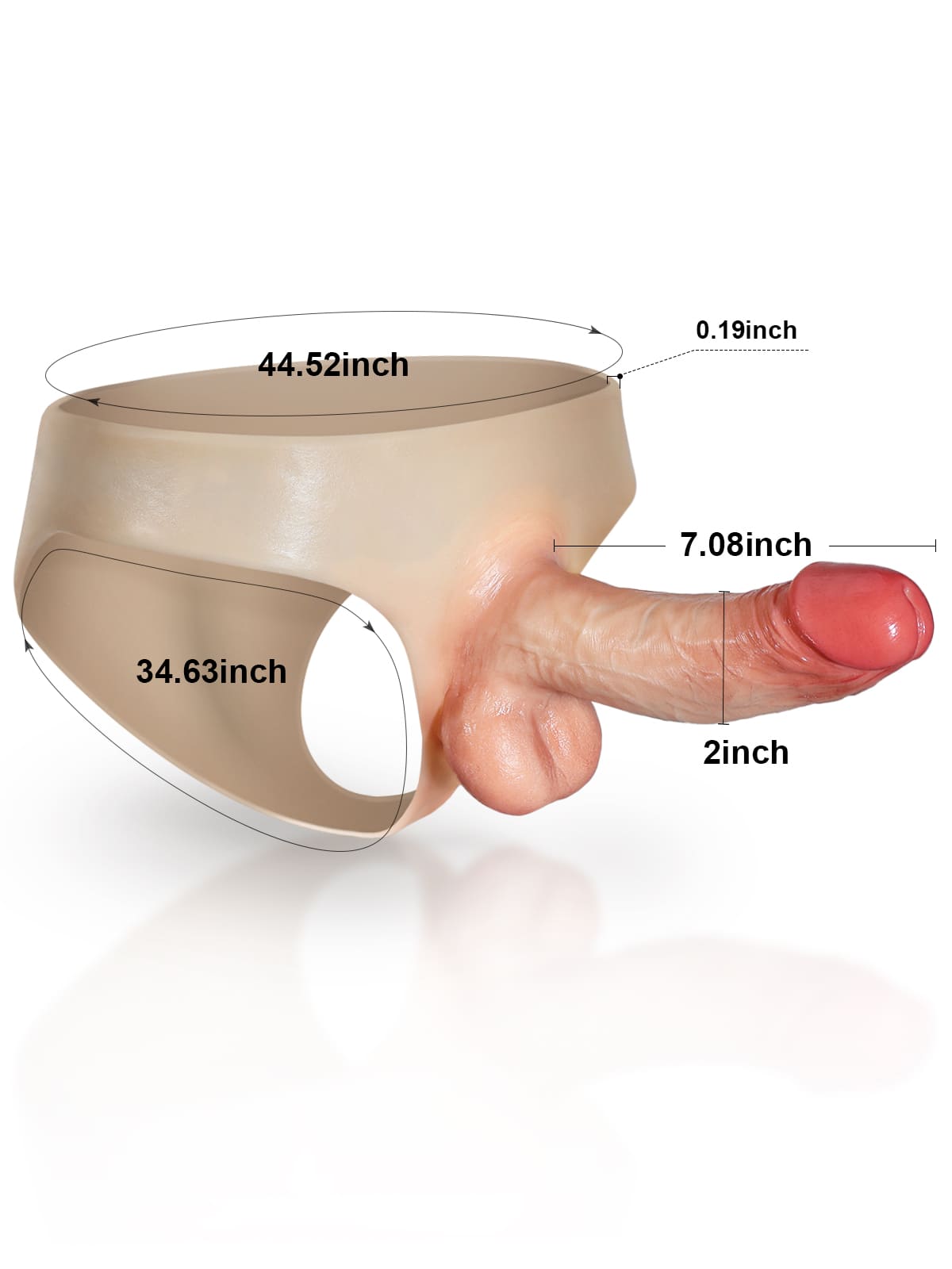 Silicone Strap On With 7" * 2" Solid Dildo & Moving Balls Realistic Lesbian Sex Toys