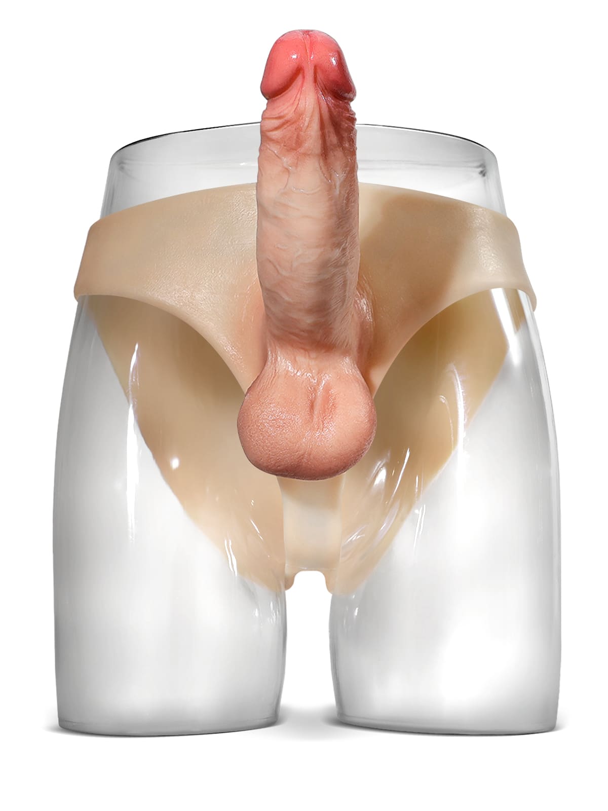Silicone Strap On With 7" * 2" Solid Dildo & Moving Balls Realistic Lesbian Sex Toys