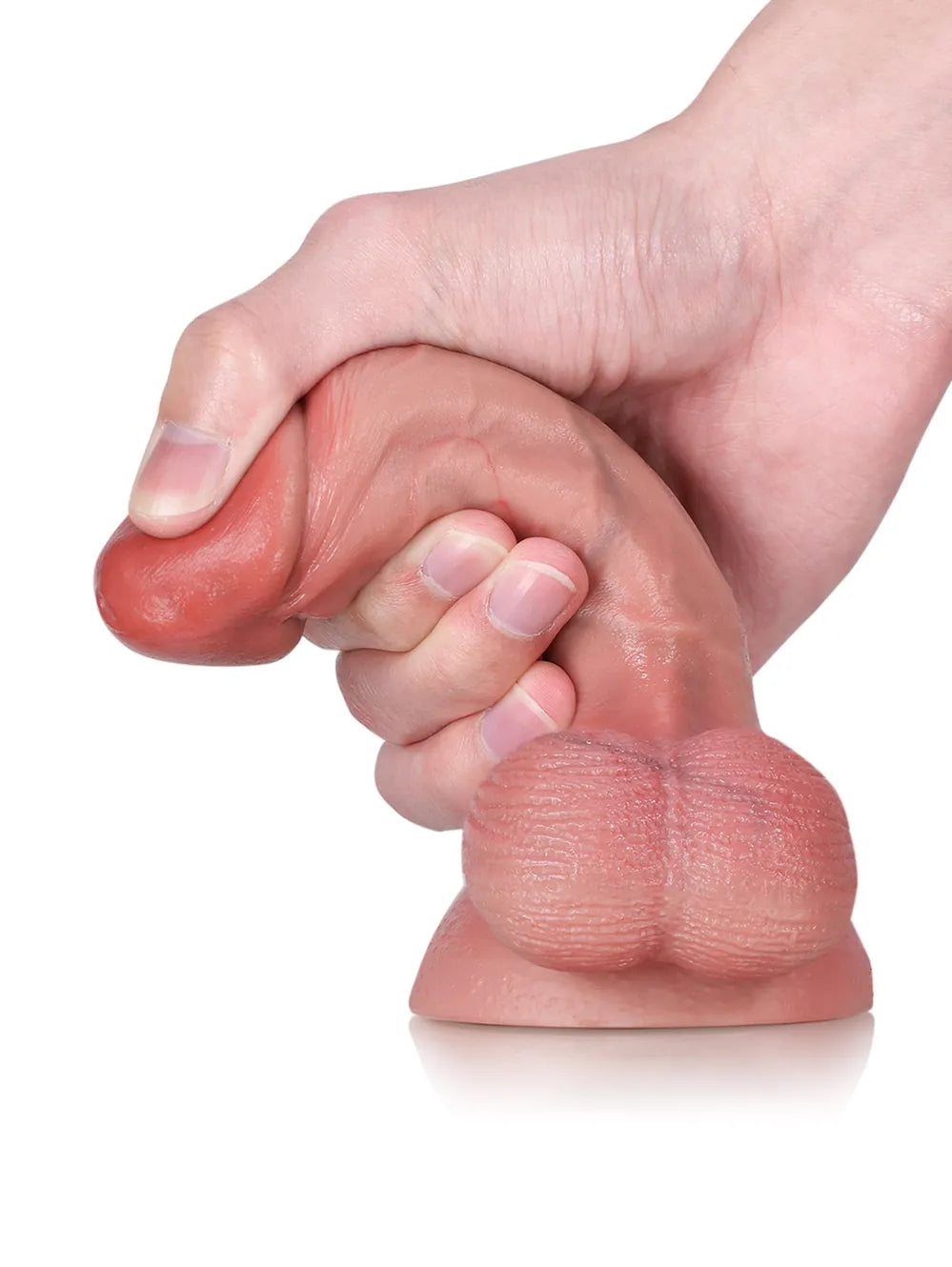 6" x 1.3" - Softest Flesh Like Small Penis Dildo With Swinging Saggy Balls