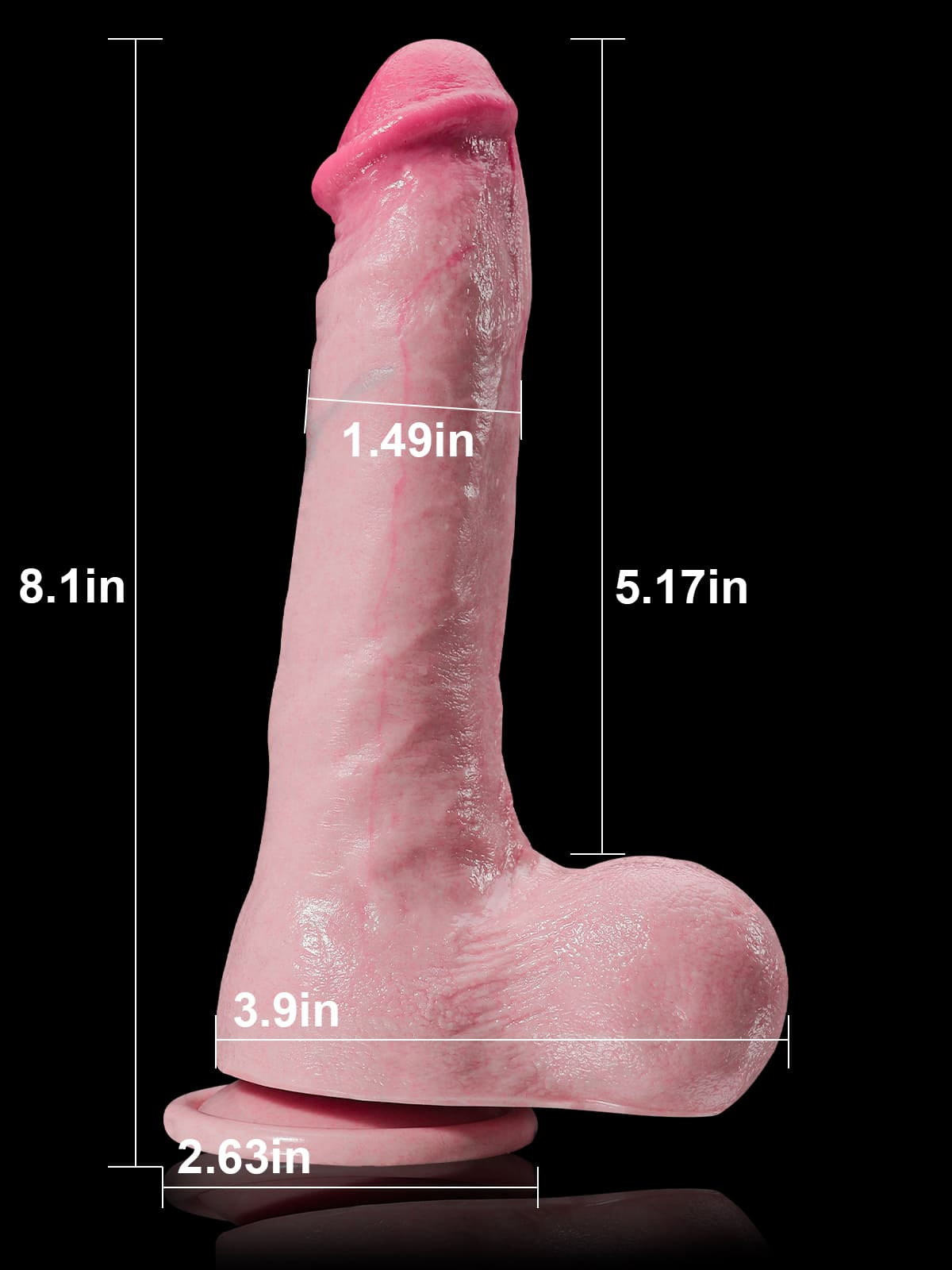 Saighdiúir 8" x 1.5" Téamh Pulsating Sárú & Cianrialú Dildo