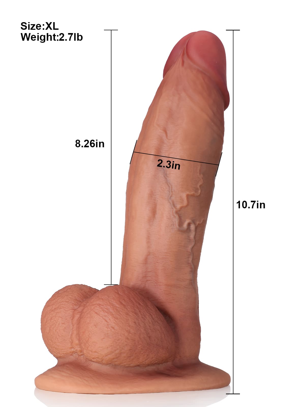 Big Boy 9" & 11" & 12" Realistic Curved Brown Dildo with Veins & Balls