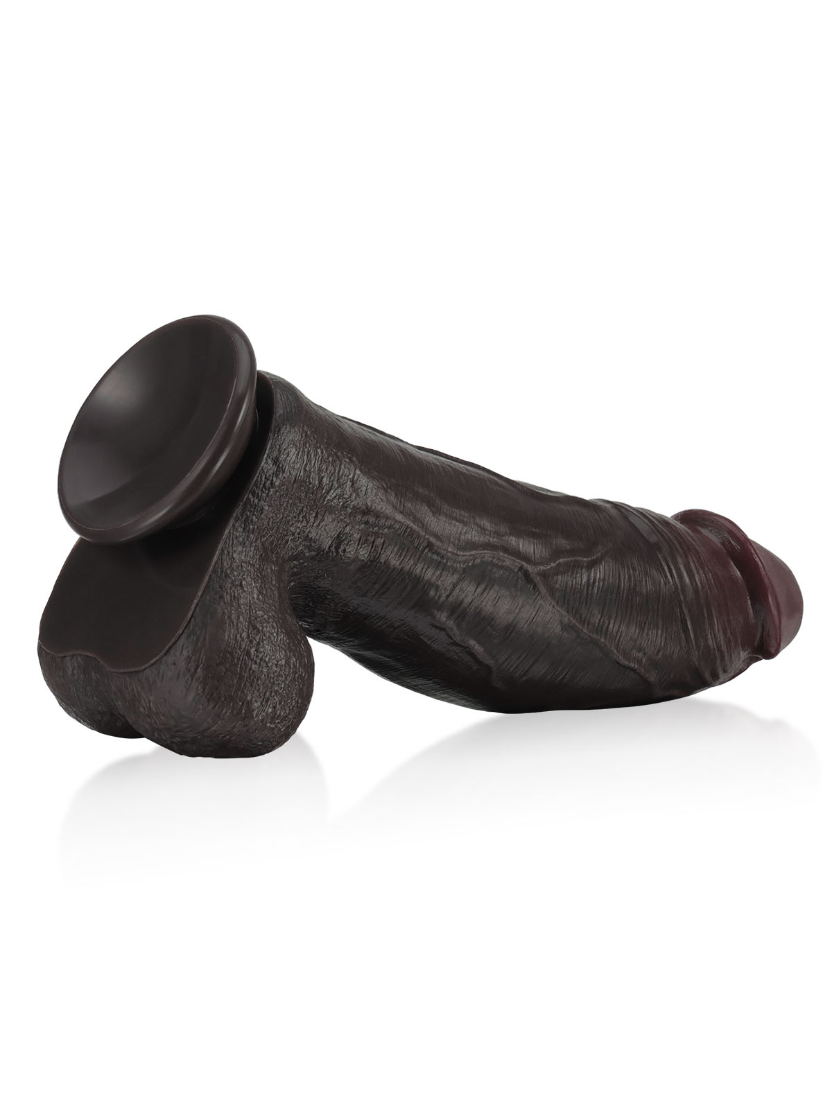 Dochtúir 10" x 1.6" Dildo Dual-Dlúis Ollmhór Dubh