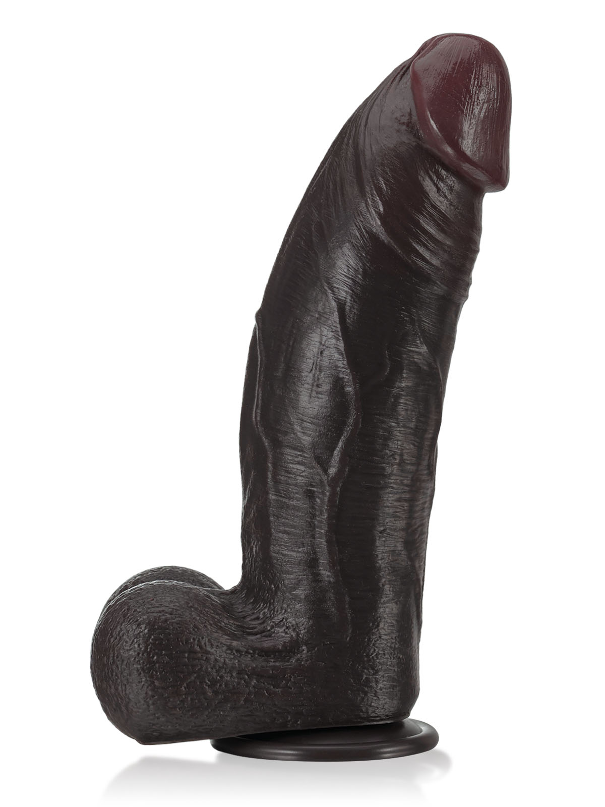 Dochtúir 10" x 1.6" Dildo Dual-Dlúis Ollmhór Dubh