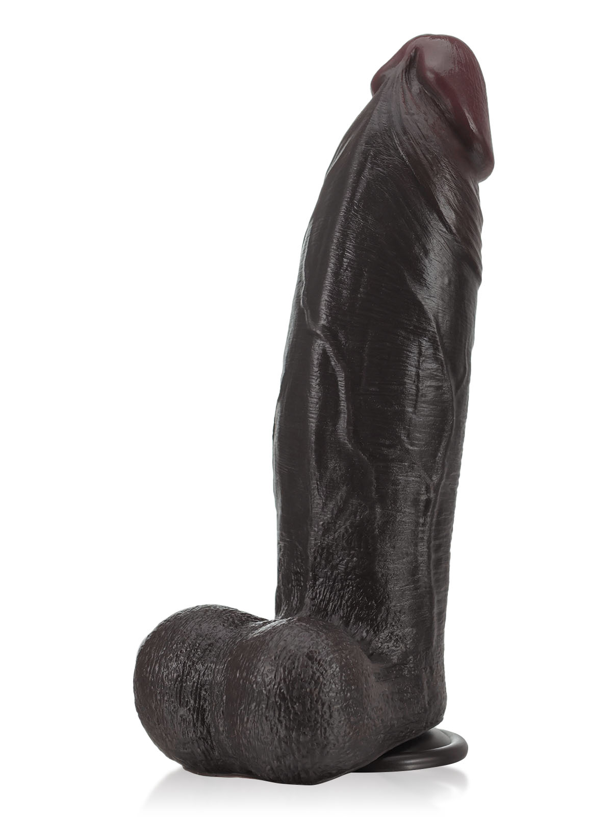 Dochtúir 10" x 1.6" Dildo Dual-Dlúis Ollmhór Dubh