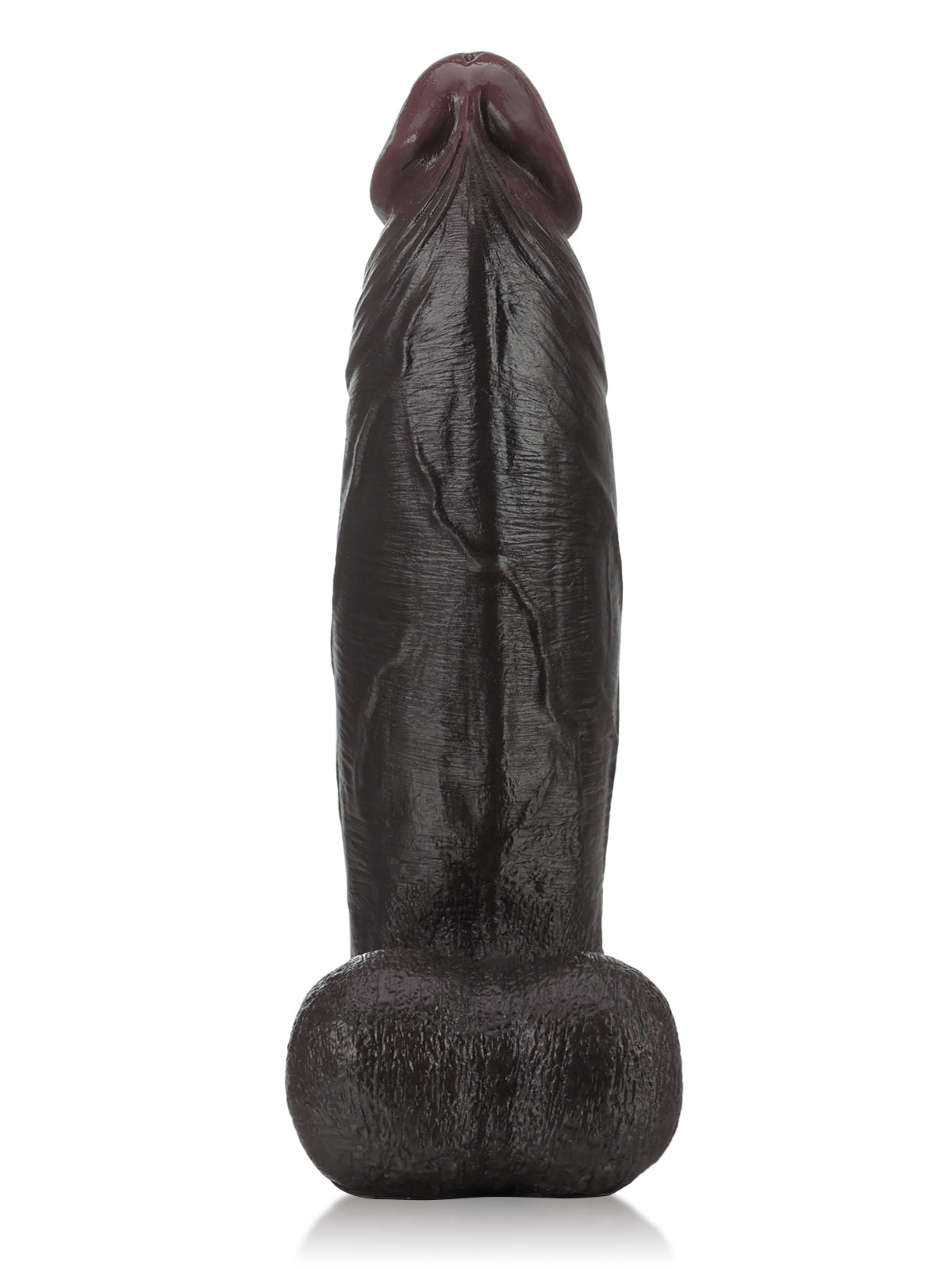 Dochtúir 10" x 1.6" Dildo Dual-Dlúis Ollmhór Dubh