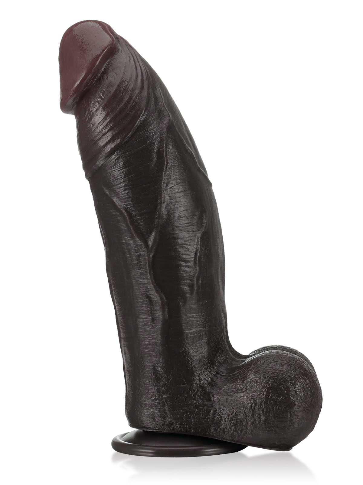 Dochtúir 10" x 1.6" Dildo Dual-Dlúis Ollmhór Dubh