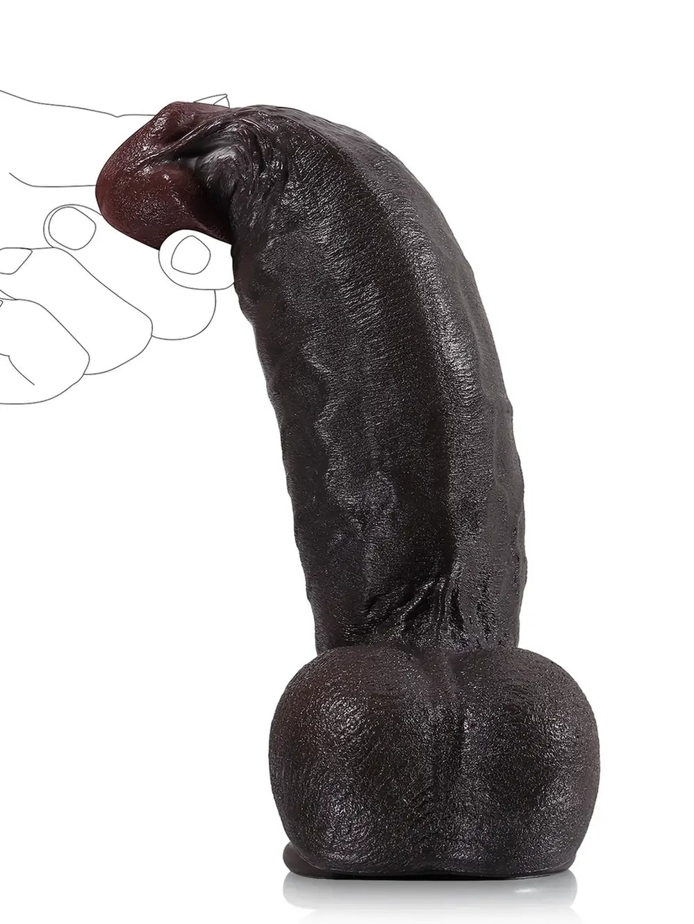 Kimi | 8.6" x 2.2" Realistic Soft Black Like Thick Short Fat Dildo