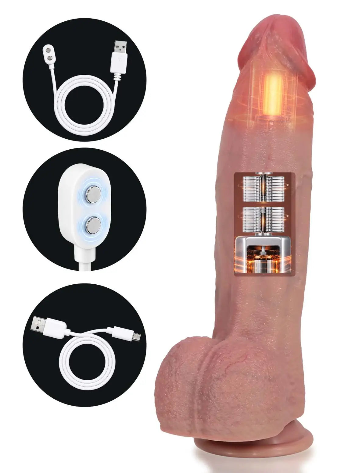 Henry | 10.8 " x 2.3 " Thrusting Vibrating Heating Dildo, Ultra Realistic Real Feel