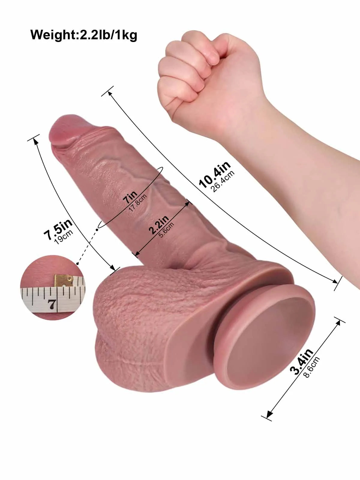 Ford | 10.4" x 2.2" Sliding Skin Silicone Realistic Uncut Dildo With Balls