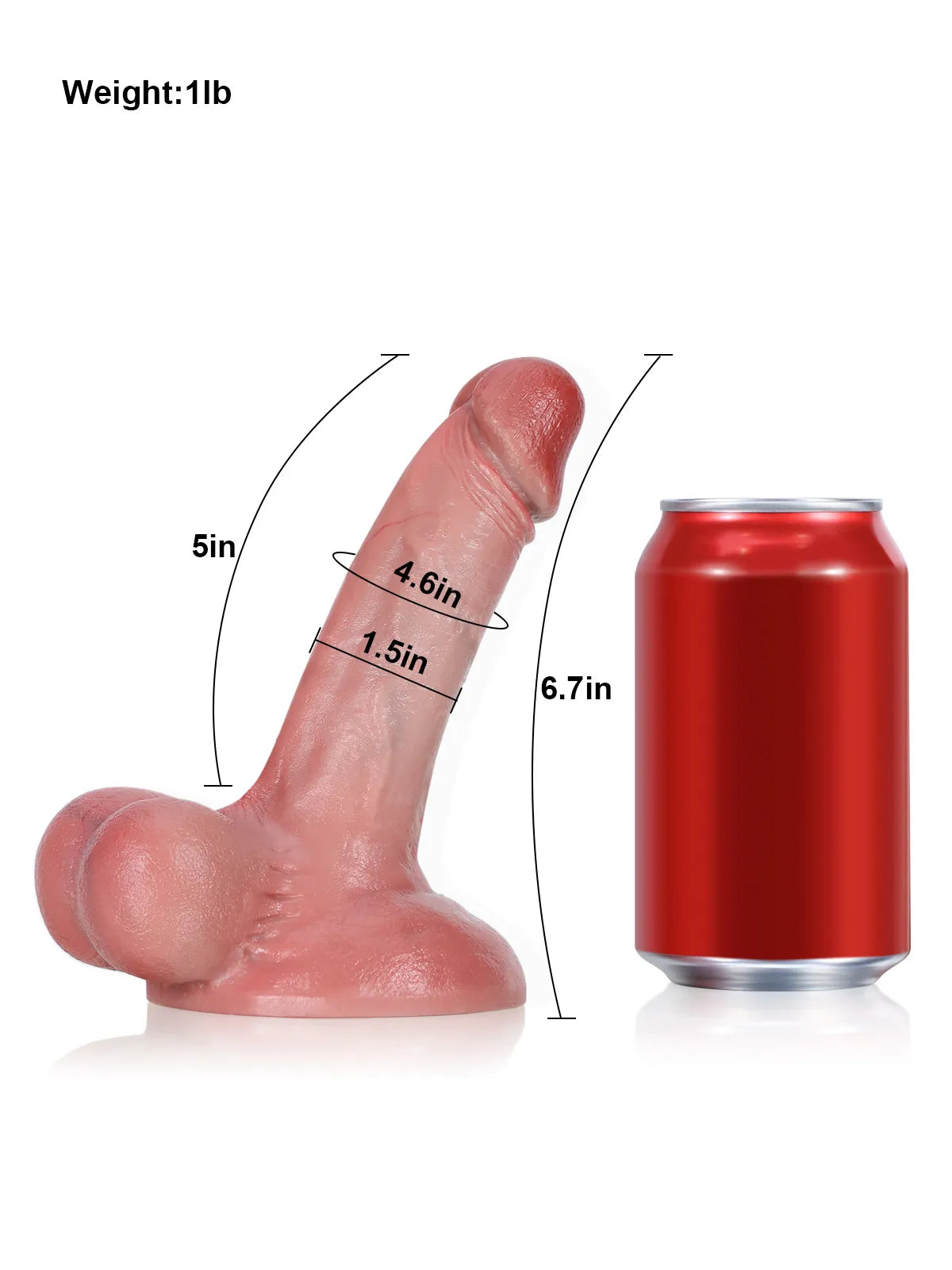 6.7" x 1.5" - Thin Small Dildo Flesh Skin With Big Ball