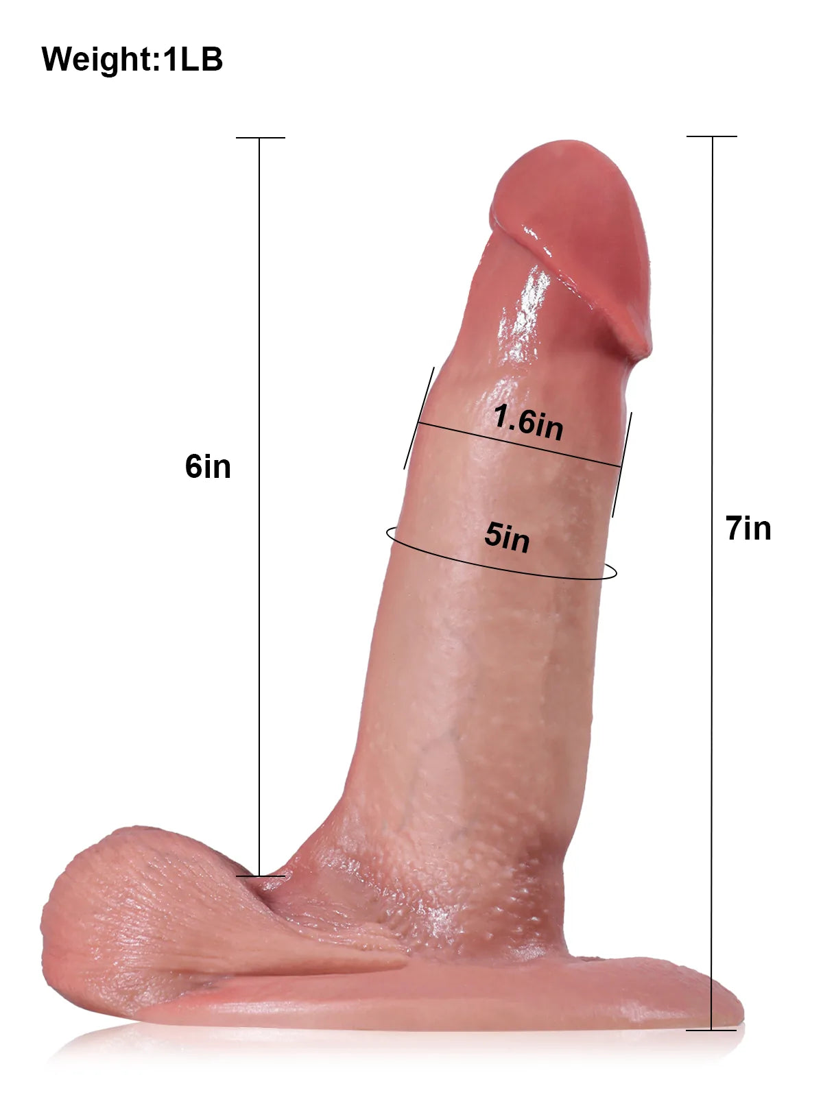6.8” x 1.4” Small Dildo Most Realistic Feeling Dildo With Foreskin & Balls