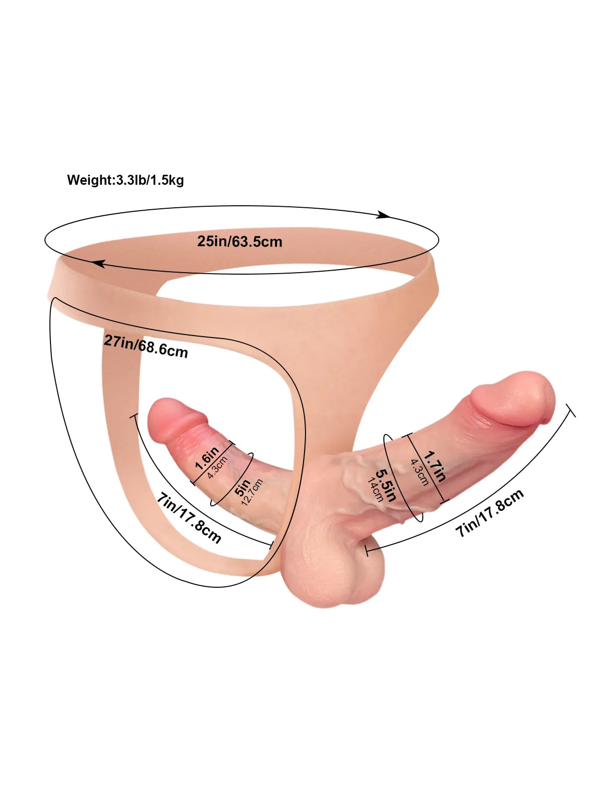 Zorvyn | Lifelike Silicone Strap-On Dildo with Double Realistic Shaft