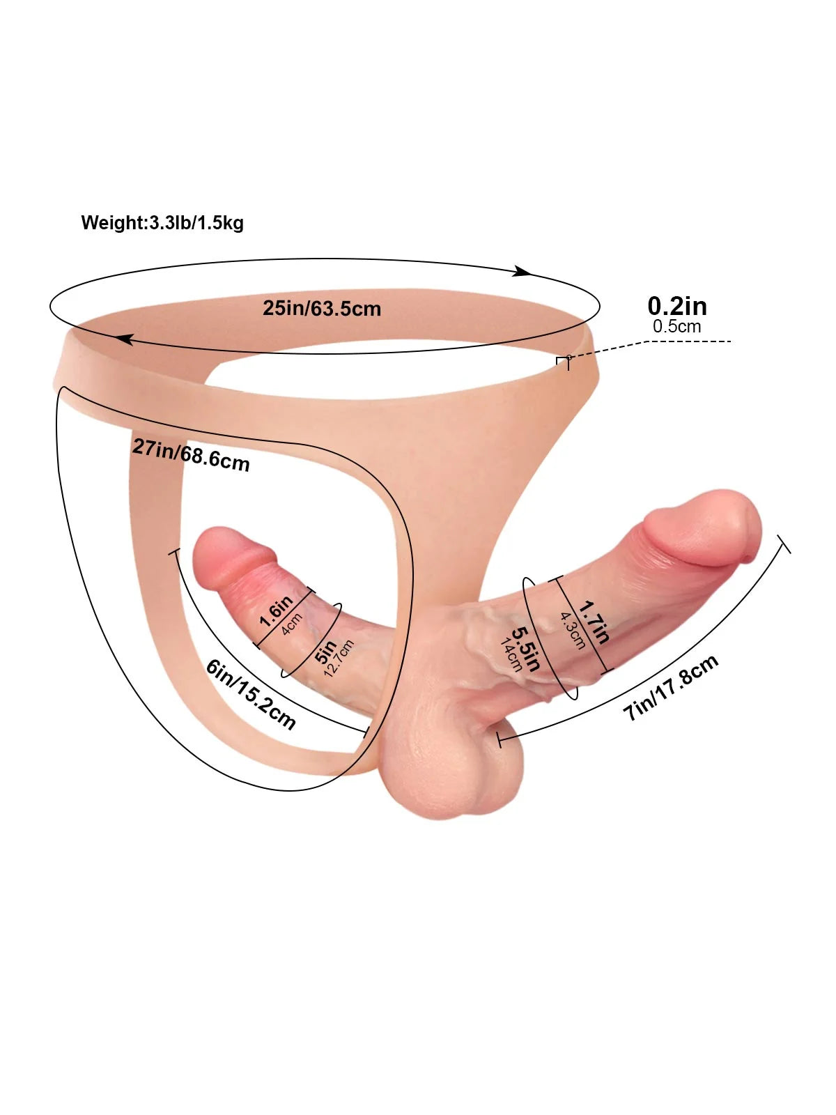 Zorvyn | Lifelike Silicone Strap-On Dildo with Double Realistic Shaft