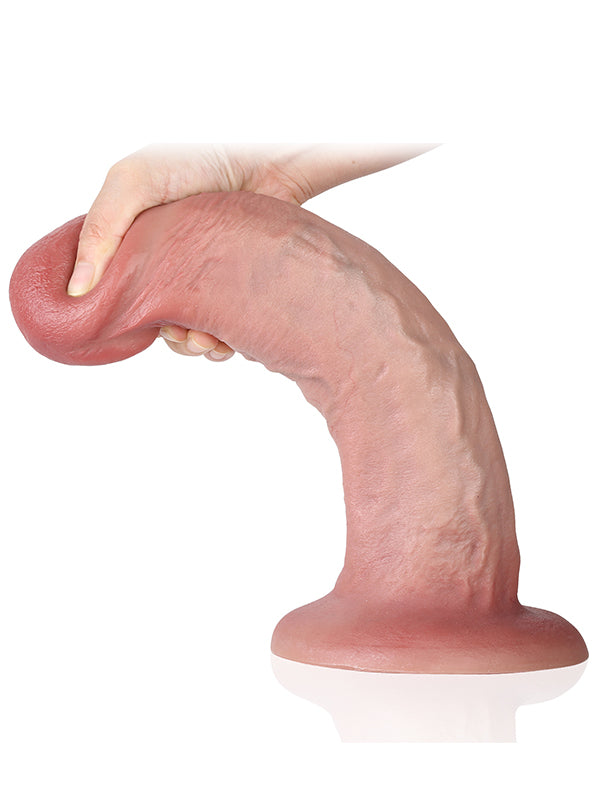Tony 10" x 2.1" Dildo Fíor-Chraiceann Feoil Dildo Ollmhór Tiubh