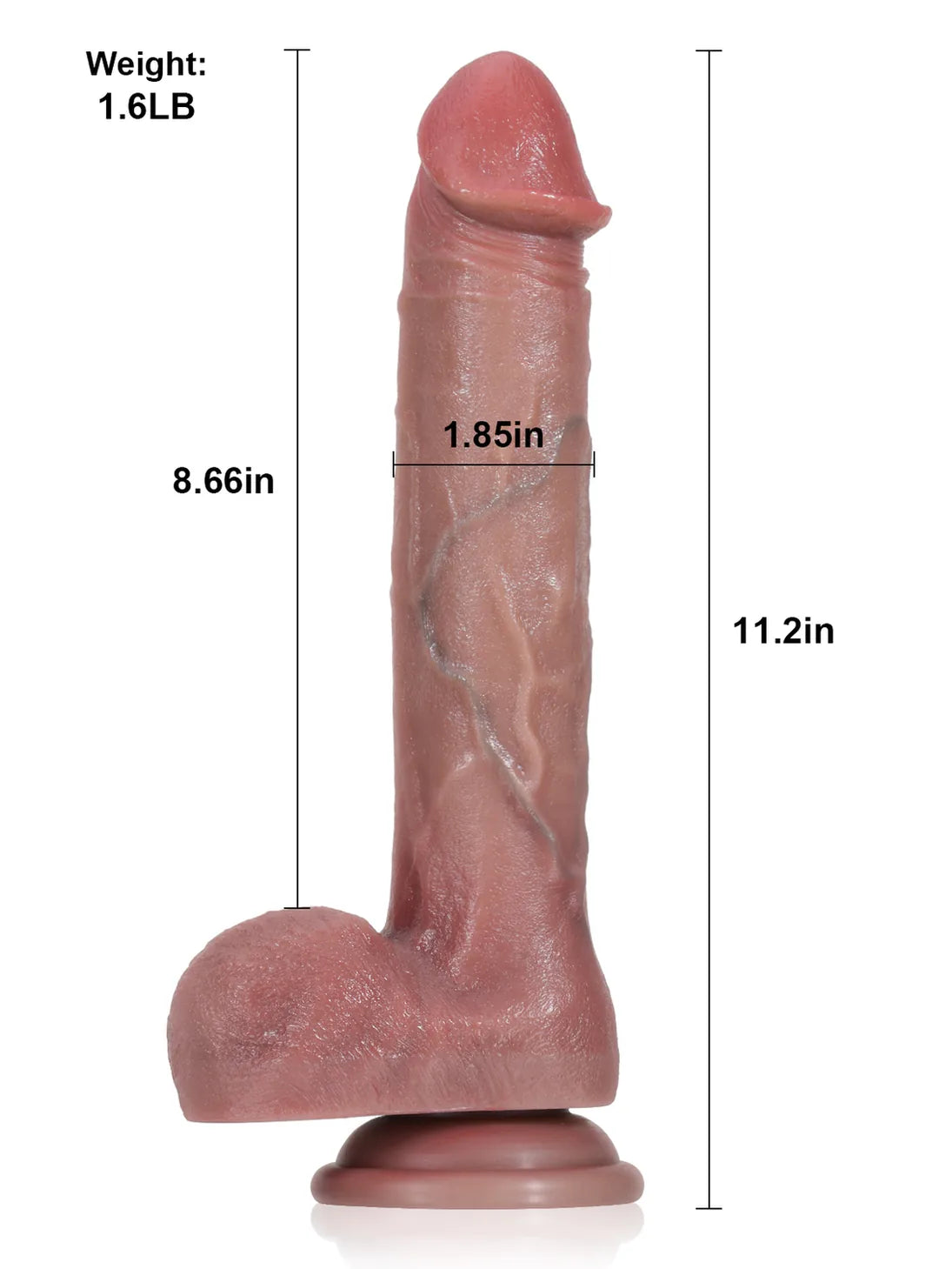 Adrianus | 11" x 1.9" Flesh Big Vibrating Thrusting Dildo 7 Modes Thrusting & 3 Modes Vibrating
