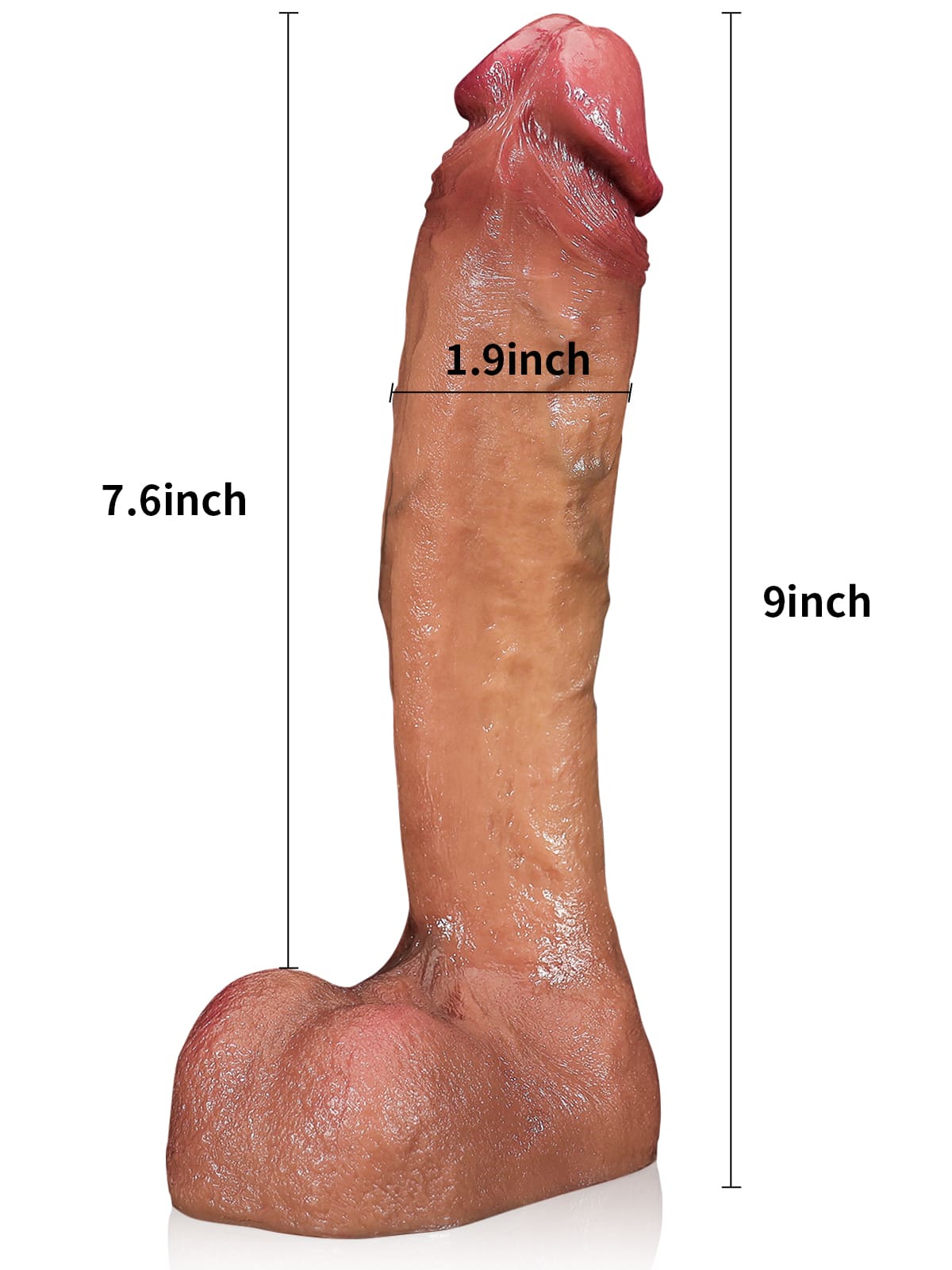 10.1" x 2.08" Brown Curved Huge Realistic Dildo