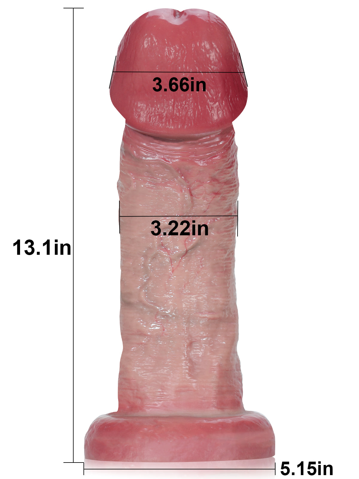 Turner | 13" x 3.2" Extreme Huge Anal Dildo Flesh Skin Silicone Soft Dildo