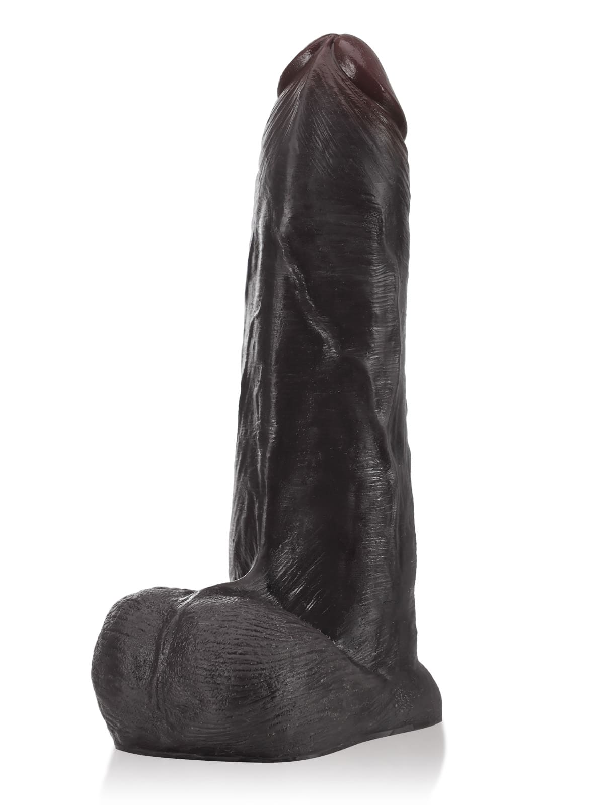 9" x 2" Black Sliding Skin Vac-U-Lock Dildo With Moving Balls  & Suction Cup