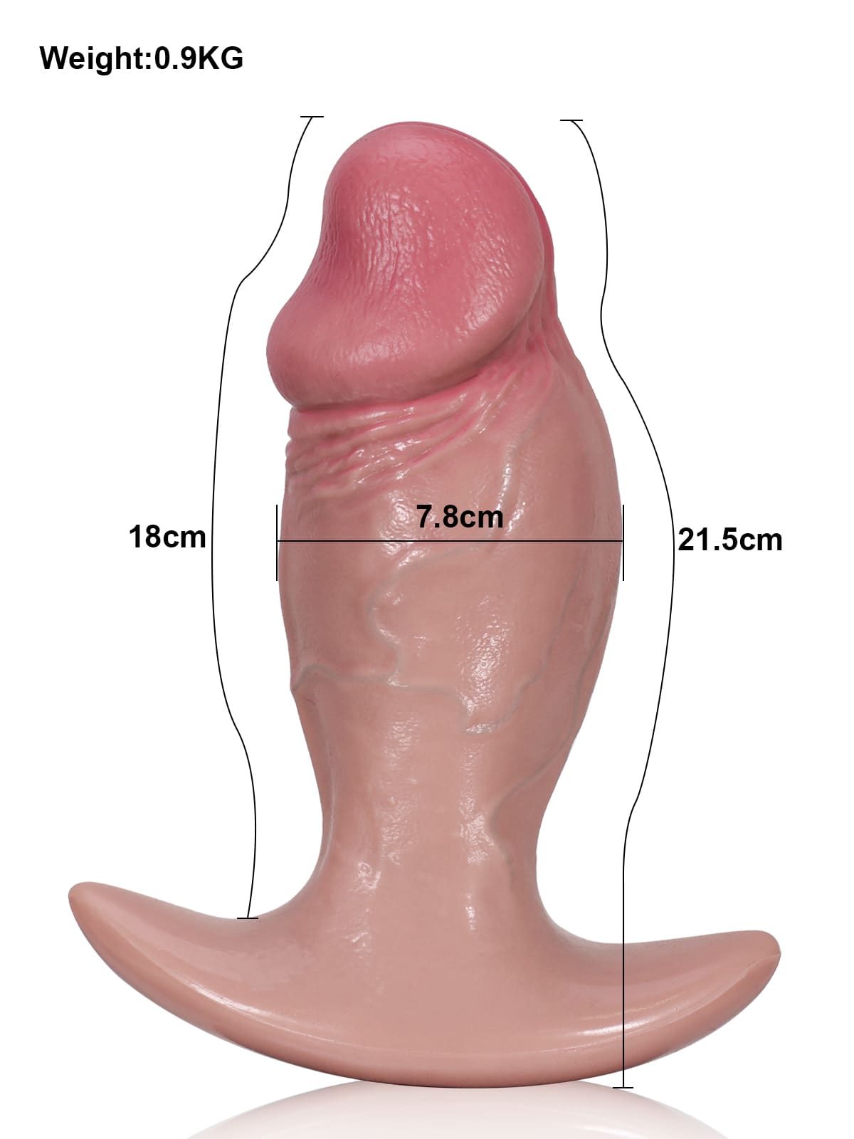 Adam 7" X 3" & 5.3" X 2.2" Size Best Realistic Soft Dildo Butt Plug