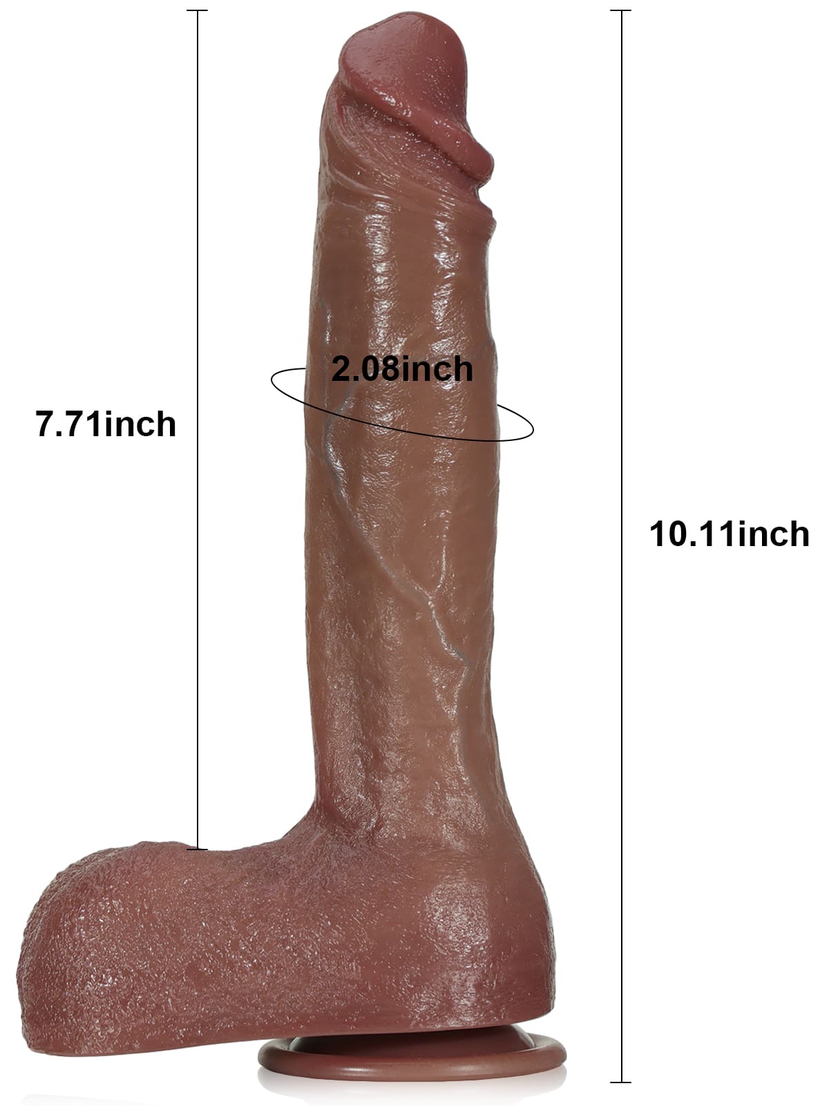 Akon 10.4" x 1.8" Brown Curved Huge Realistic Dildo