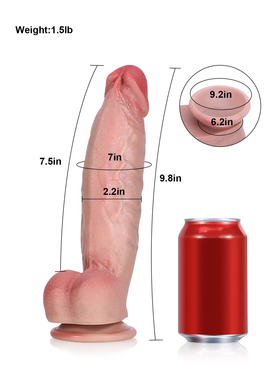 9.8" x 2.2" - Big Brother Realistic Soft Flesh Like Thick Short Fat Dildo