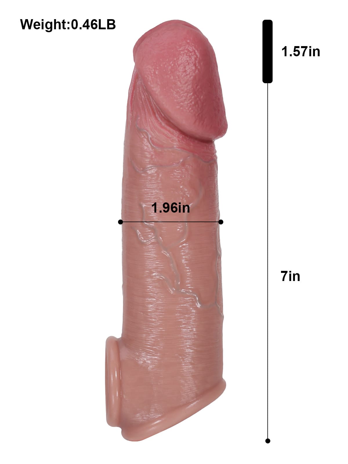 8.5” x 2” Big Glans Realistic Huge Penis Extension Sleeve