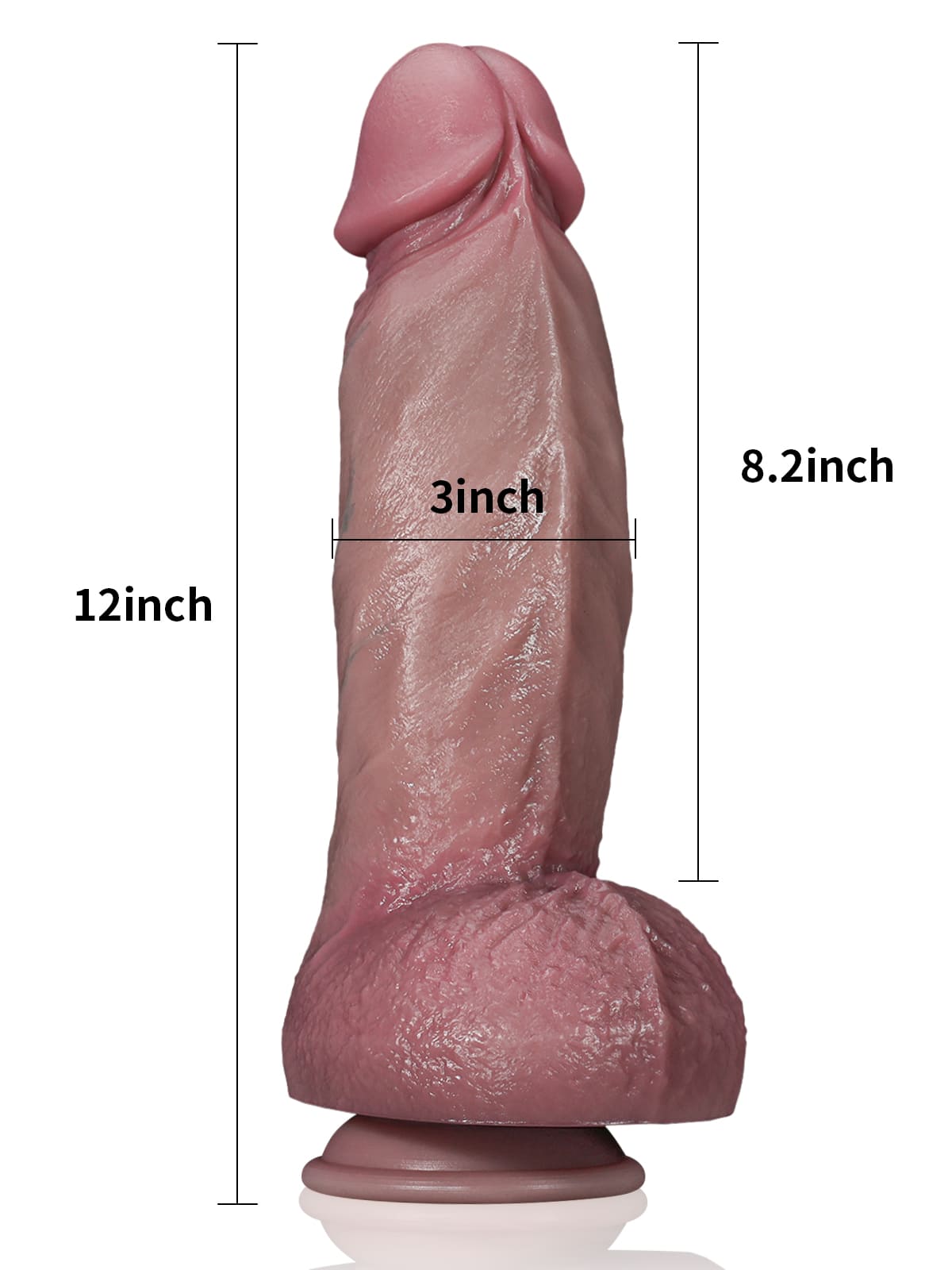 Arthur 12" X 3" Huge Thick Wide Dildo Suitable For Challengers