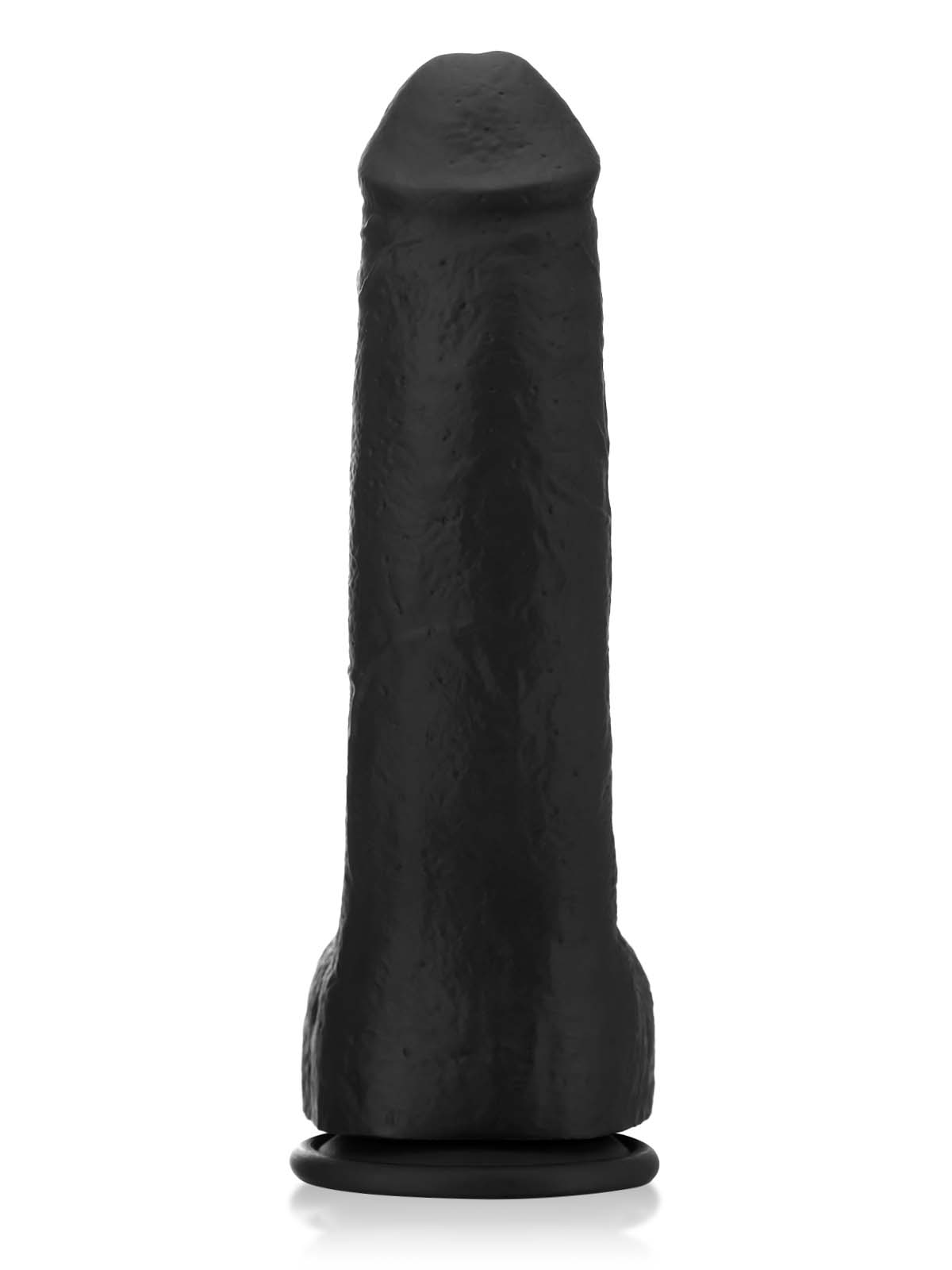 Dochtúir 10" x 1.6" Dildo Dual-Dlúis Ollmhór Dubh