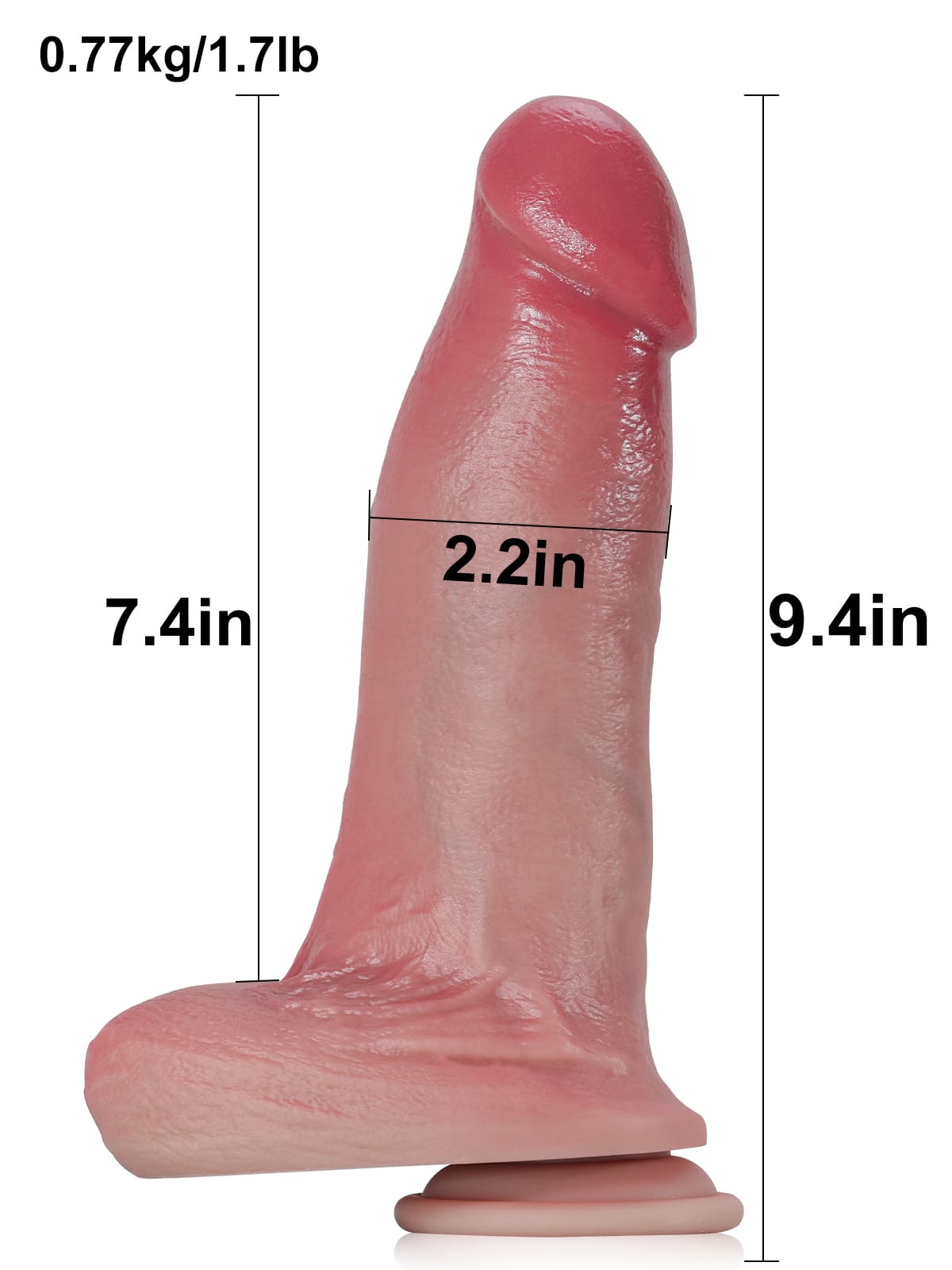 Benedict 9.4" x 2.2" Flesh Thick 3 Modes Thrusting & Vibrating Dildos