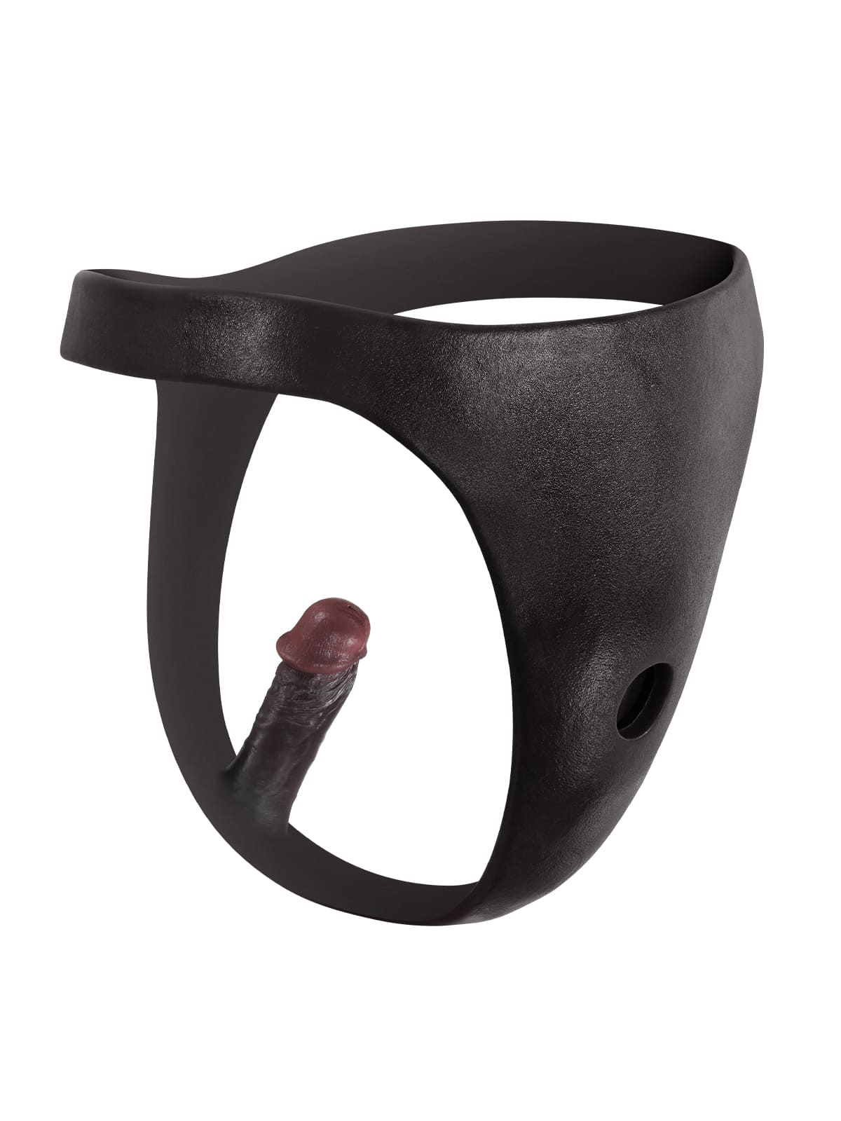Black Silicone Strap-On with vibrating anal dildo For Suction Cup Dildo (Replaceable dildo not included)