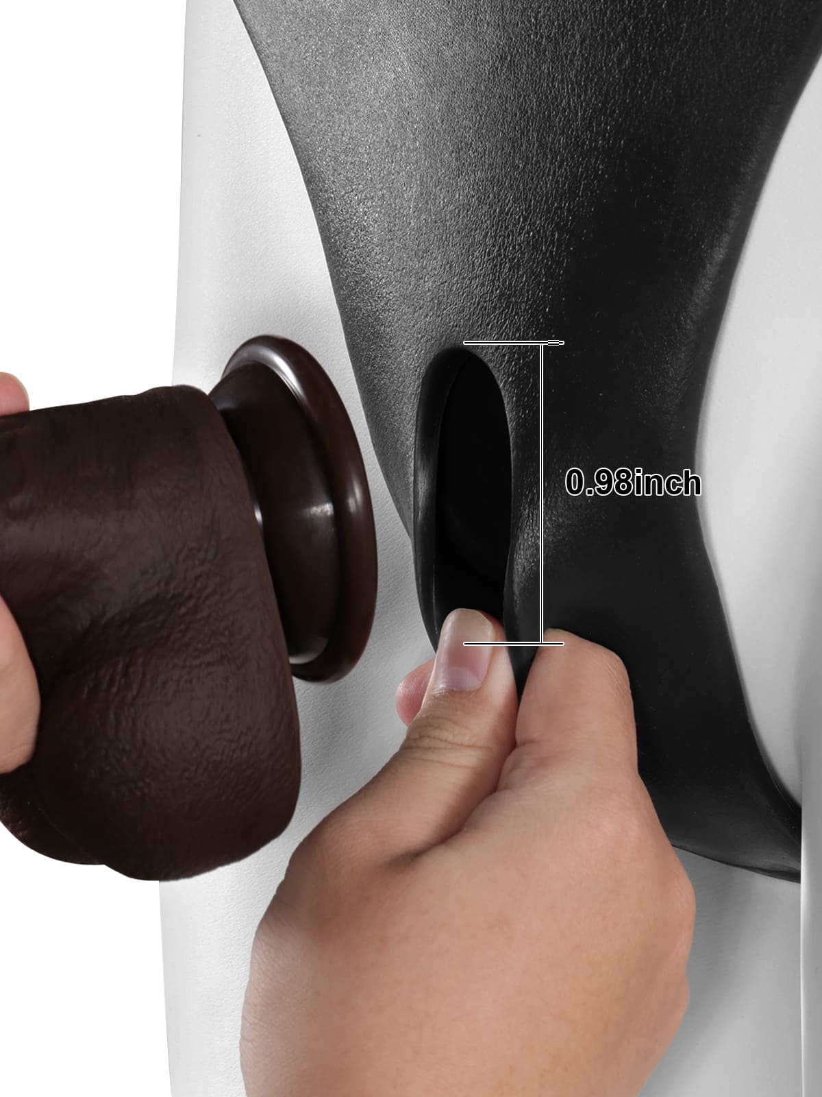 Black Silicone Strap-On with vibrating anal dildo For Suction Cup Dildo (Replaceable dildo not included)