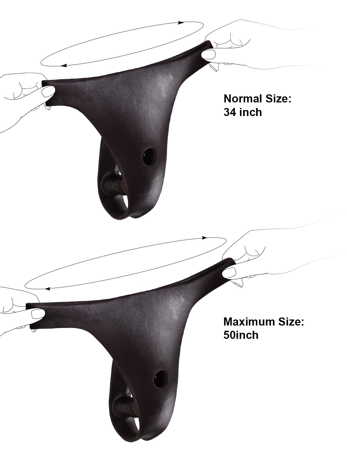 Black Silicone Strap-On with vibrating anal dildo For Suction Cup Dildo (Replaceable dildo not included)