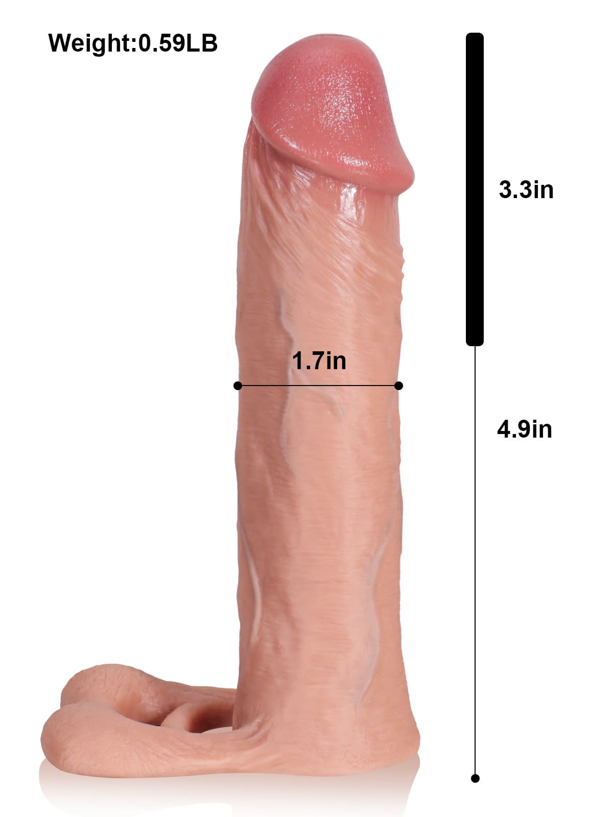 Brandon | 8.1" x 1.7"  Soft Realistic Huge Penis Extension Sleeve