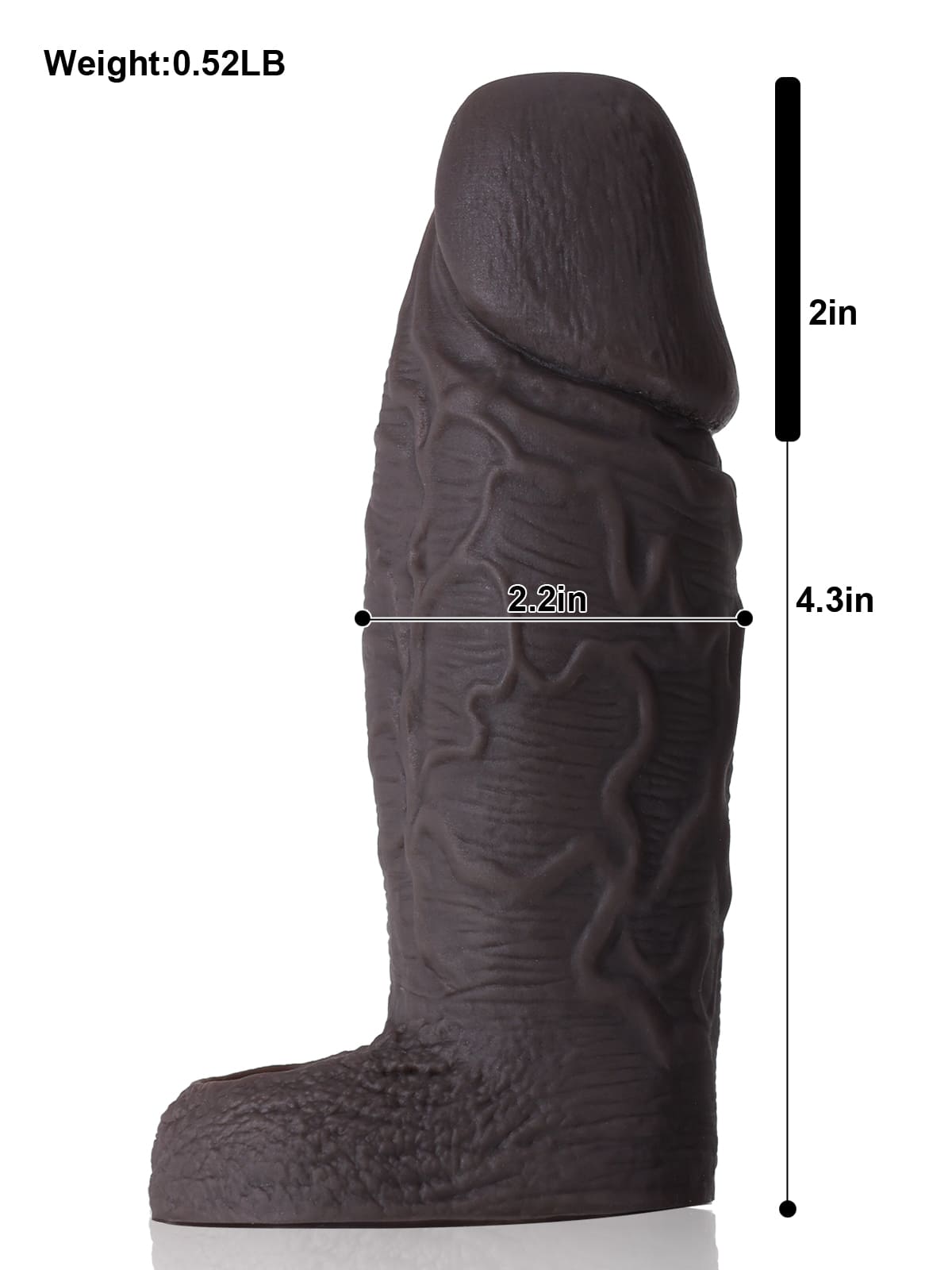 6.3" x 2.2" Multicoloor /Black Color Fat Cock Sleeve