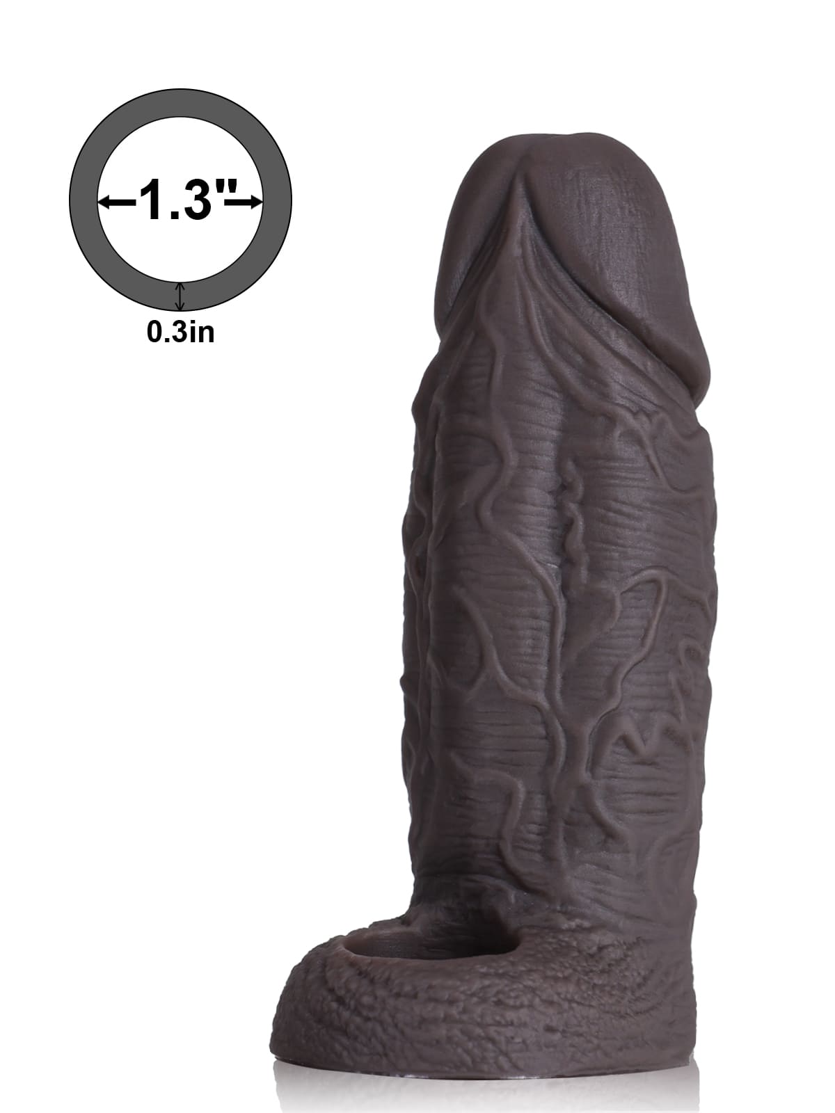 6.3" x 2.2" Multicoloor /Black Color Fat Cock Sleeve