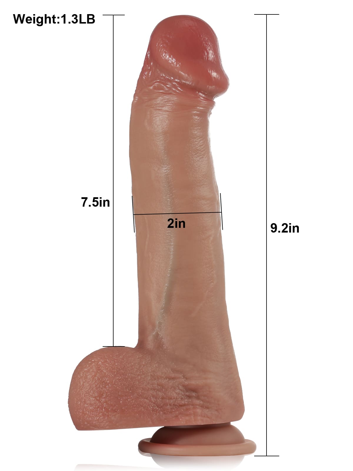 Craig 9.2" x 1.8" Fast Thrusting Pulsating Vibrating Heating Dildo