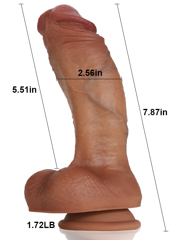 Drew - Consolador de silicona líquida ultra realista de 20 x 5 cm y 5 cm de grosor