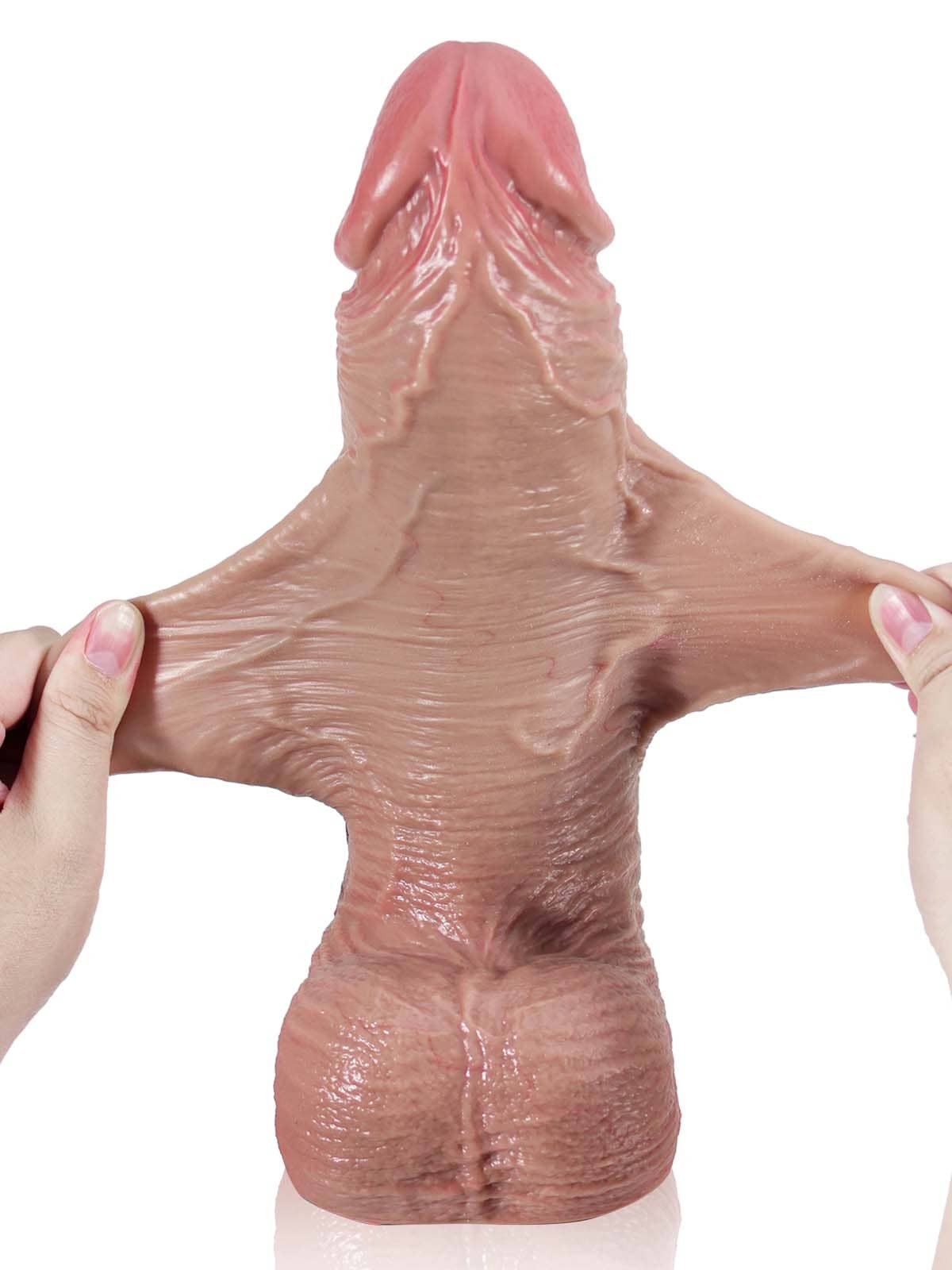 Finn 9.8" X 2.4" Very Soft Sliding Skin Huge Thick Dildo For Anal